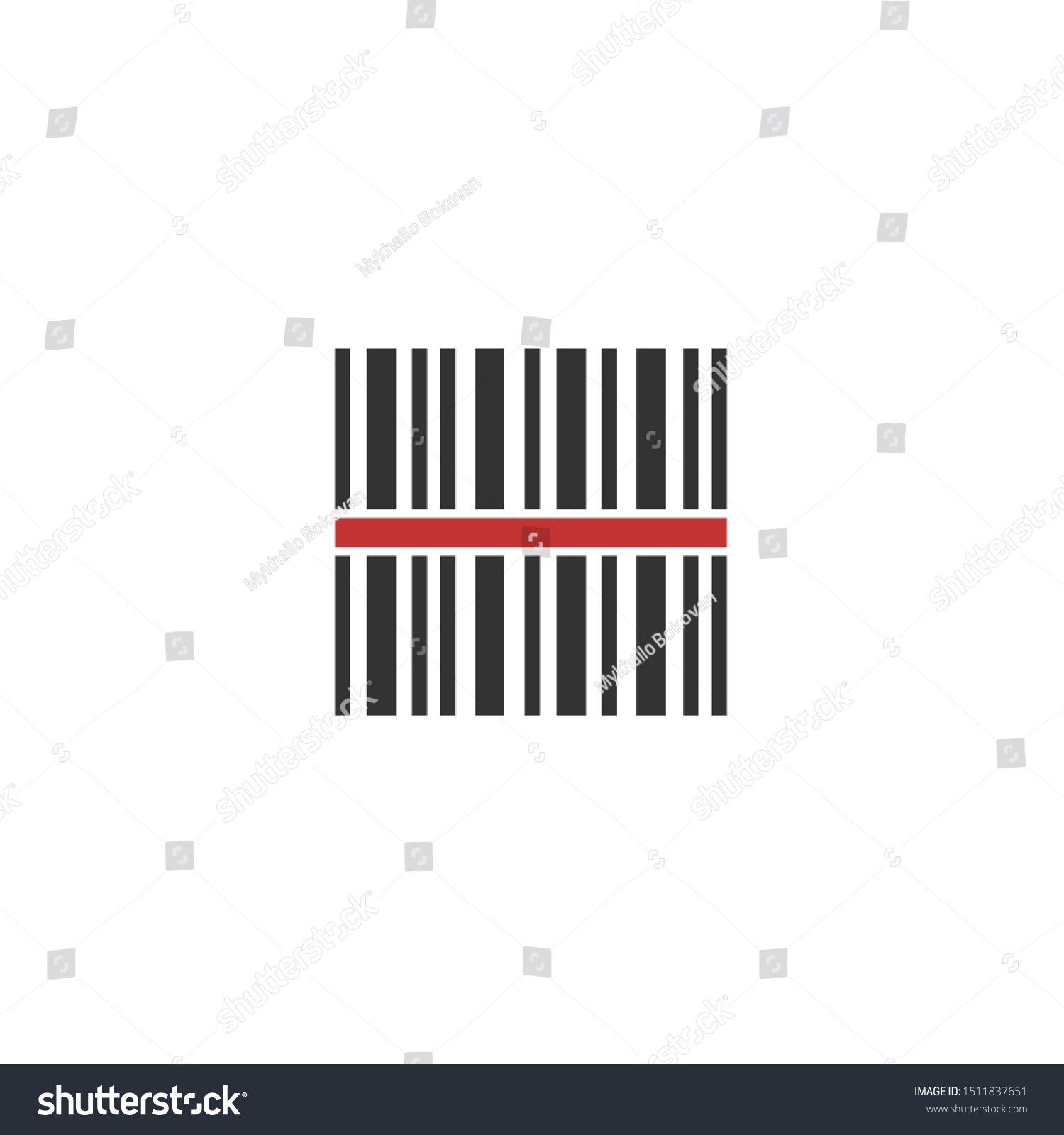 Simple Bar Code Icon Striped Identification Stock Vector Royalty Free