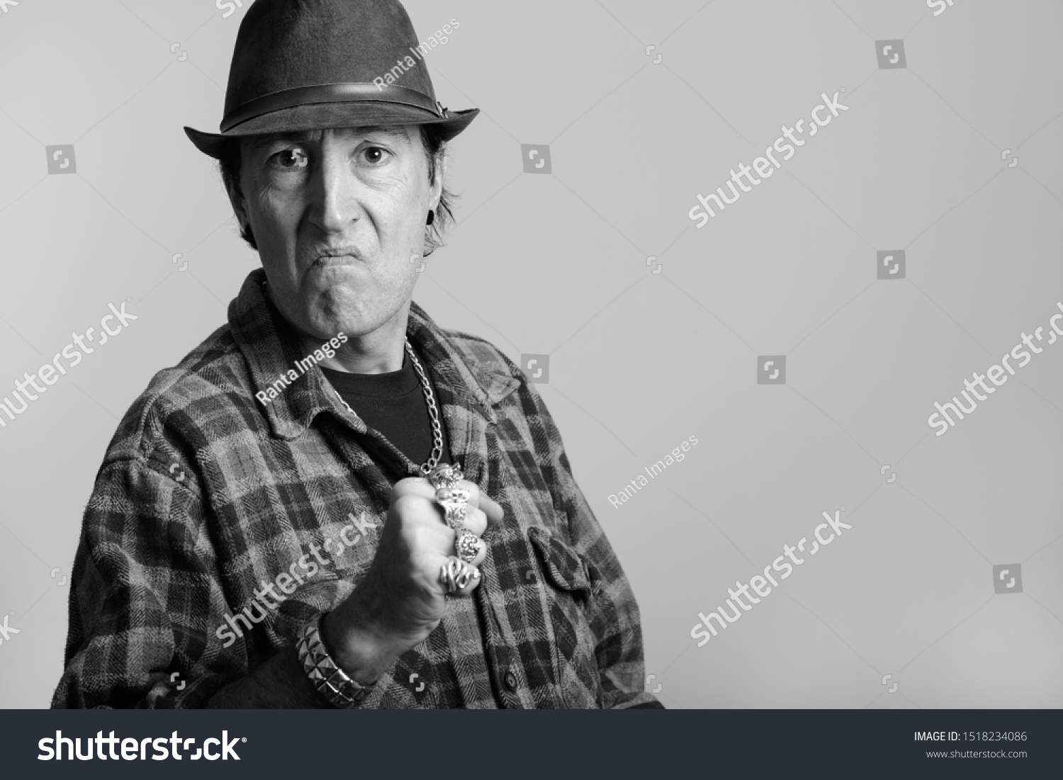 Studio Shot Angry Mature Gangster Man Stock Photo Shutterstock