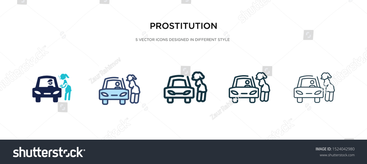 Prostitution Icon Different Style Vector Illustration Stock Vector