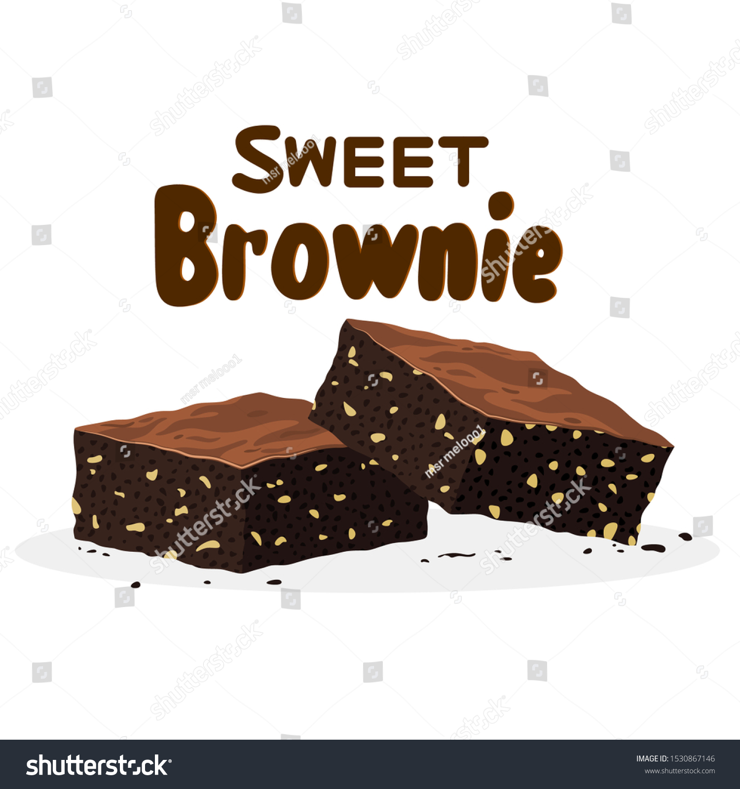 Vector Chocolate Brownies Isolated On White Stock Vector Royalty Free