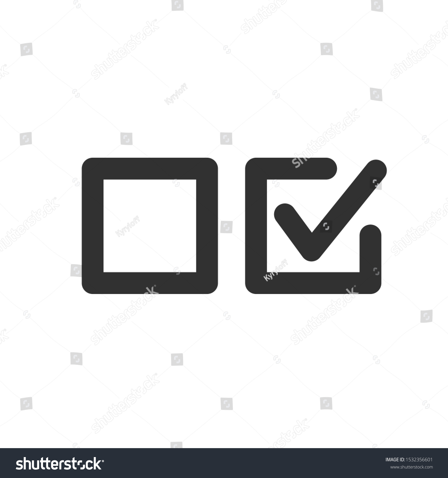 Check Uncheck Concept Checkbox Set Blank Stock Vector Royalty Free