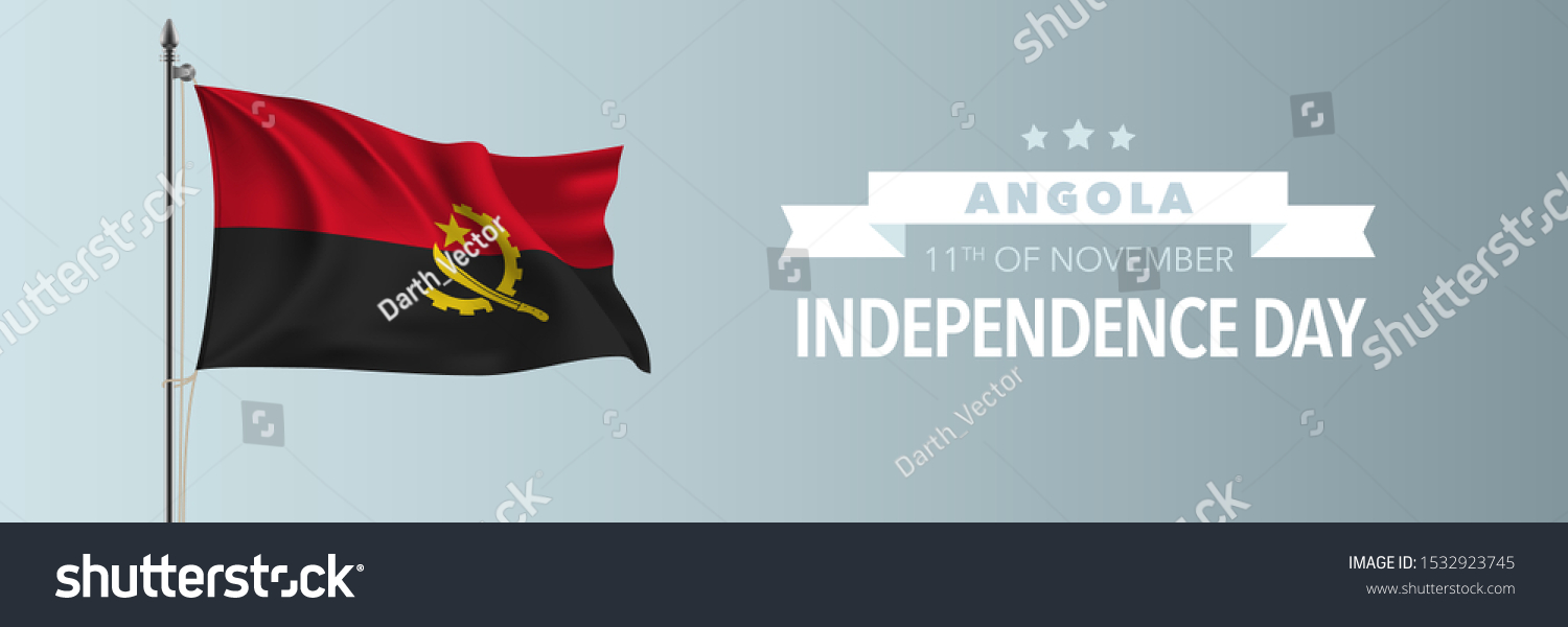 Angola Happy Independence Day Greeting Card Stock Vector Royalty Free