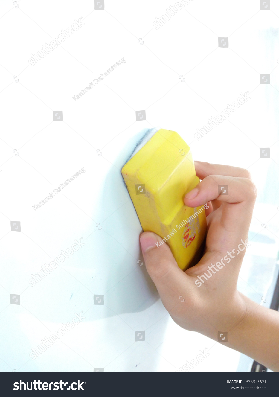 Hand Holding Brush Erase On White Stock Photo 1533315671 Shutterstock