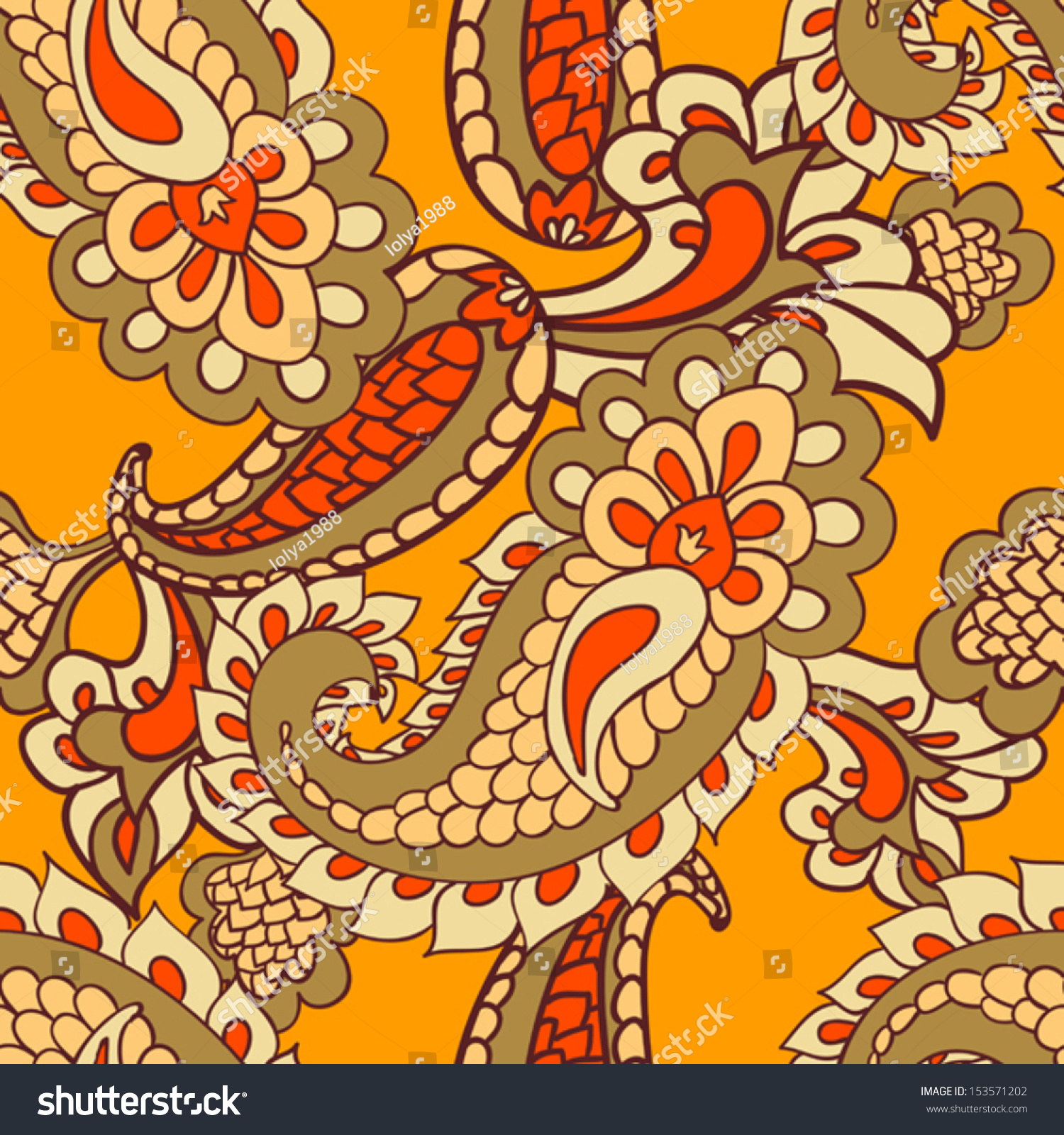 Seamless Paisley Background Stock Vector Royalty Free