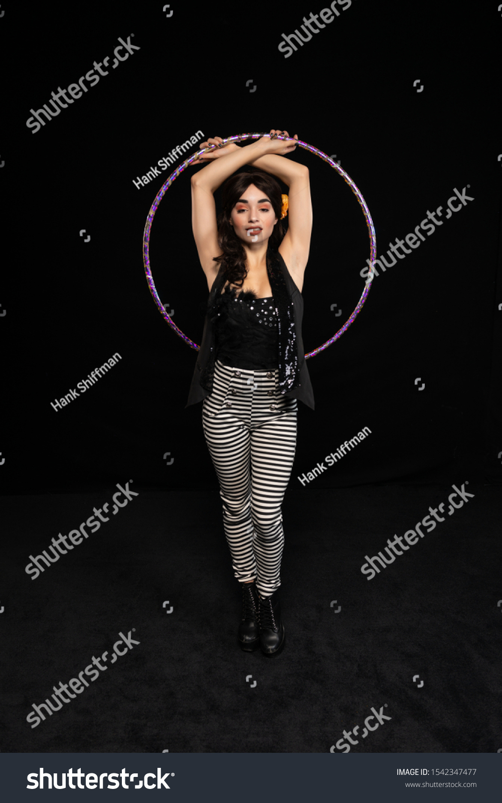 Petite Brunette Acrobat Working Hoop Stock Photo Shutterstock