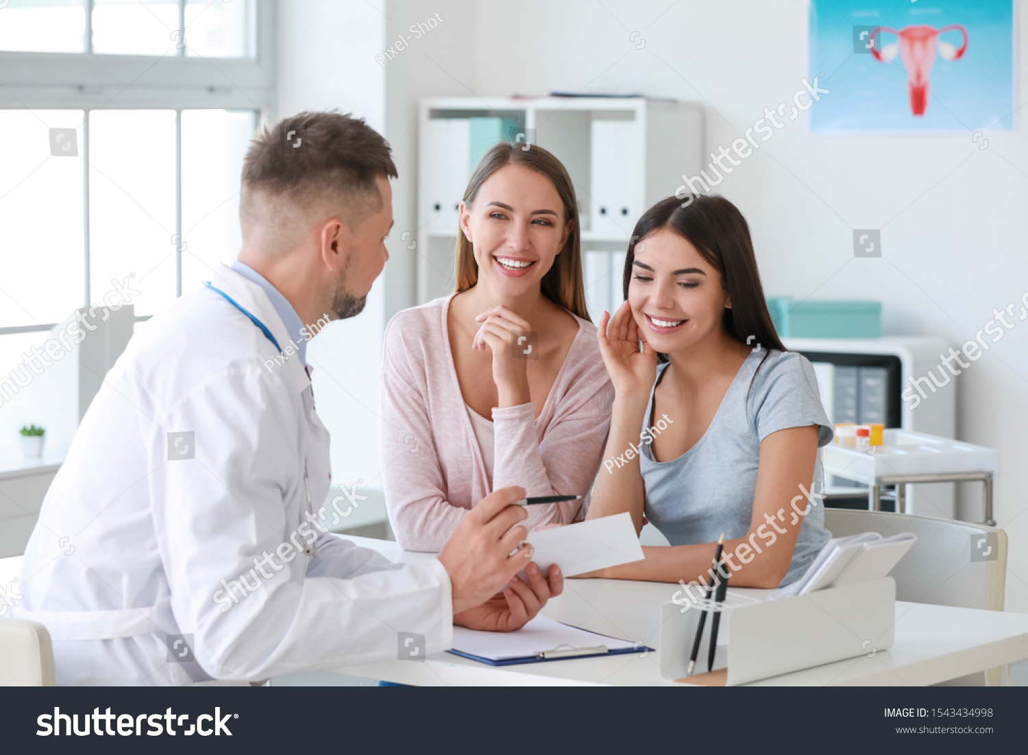 Lesbian Couple Visiting Male Gynecologist Clinic Stock Photo Shutterstock