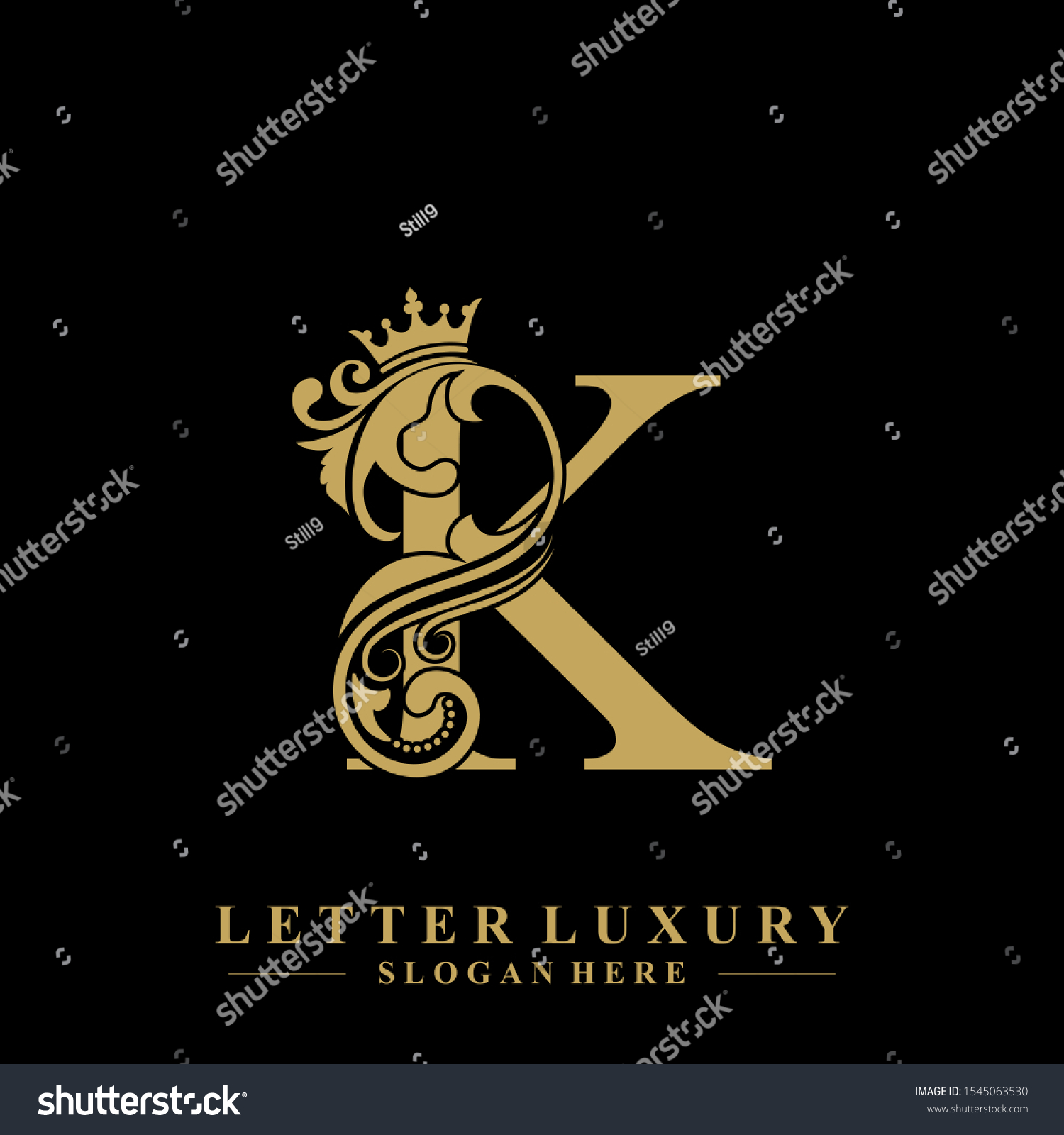 Initial Letter K Luxury Beauty Flourishes เวกเตอรสตอก ปลอดคา