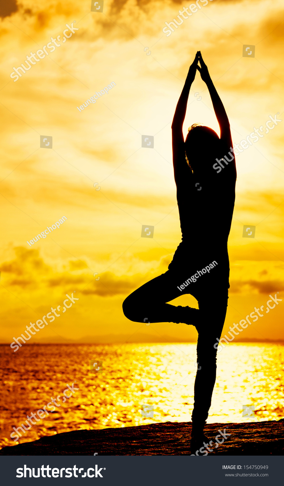 Woman Doing Yoga During Sunset Stock Photo Shutterstock