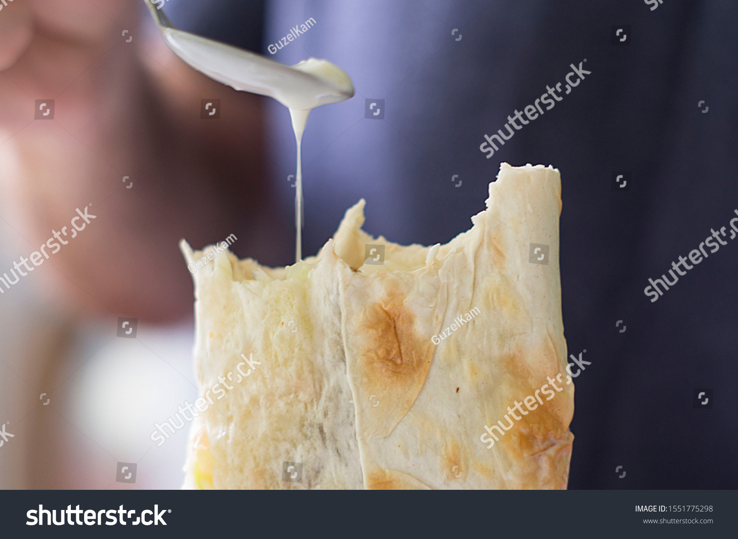 Man Eating Doner Kebap Midlle Eastern Stock Photo 1551775298 Shutterstock