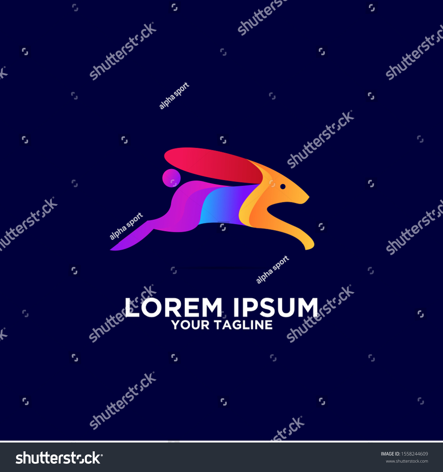 Rabbit Hare Jump Colorful Logo Icon Stock Vector Royalty Free