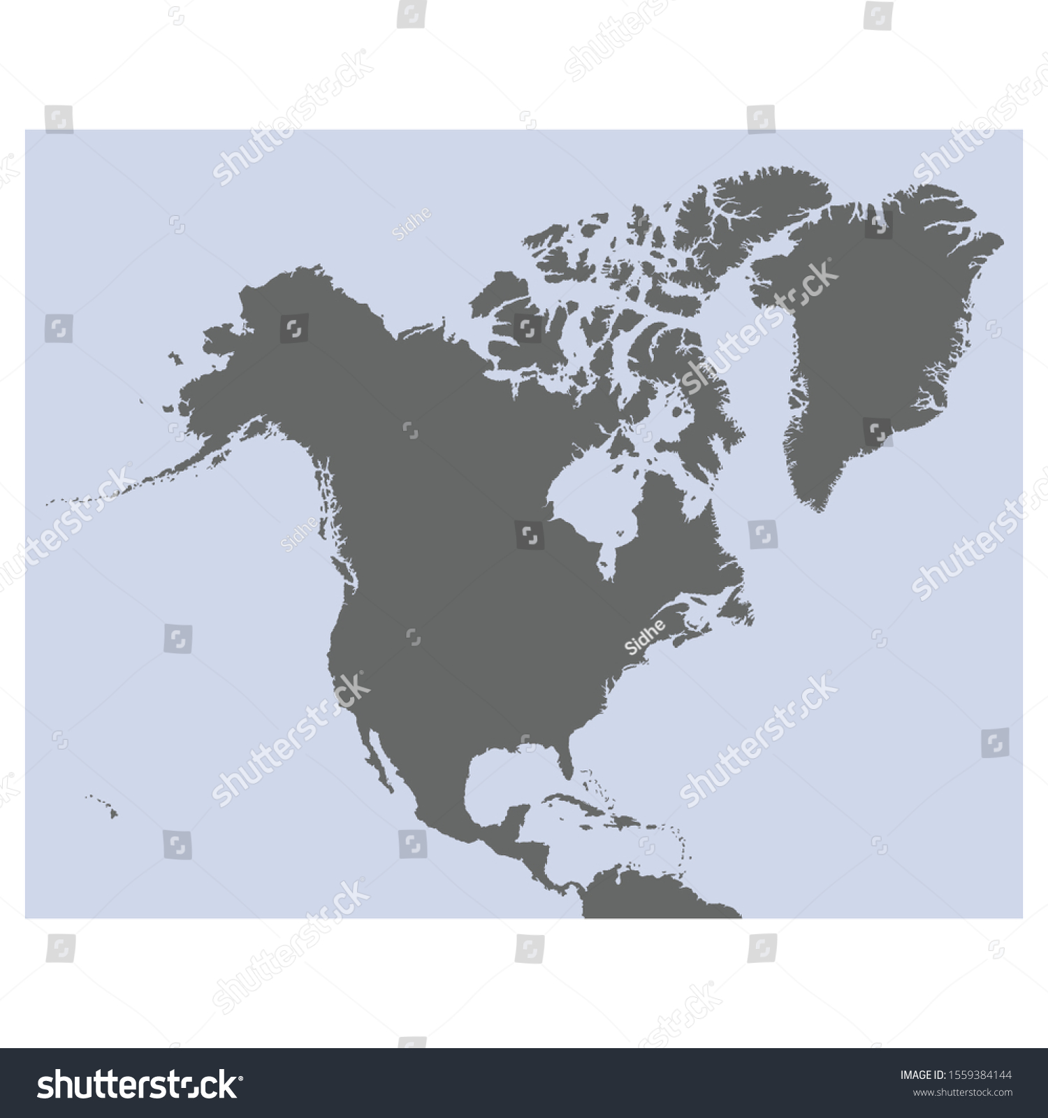 Vector Illustration Political Map North America Stock Vector Royalty