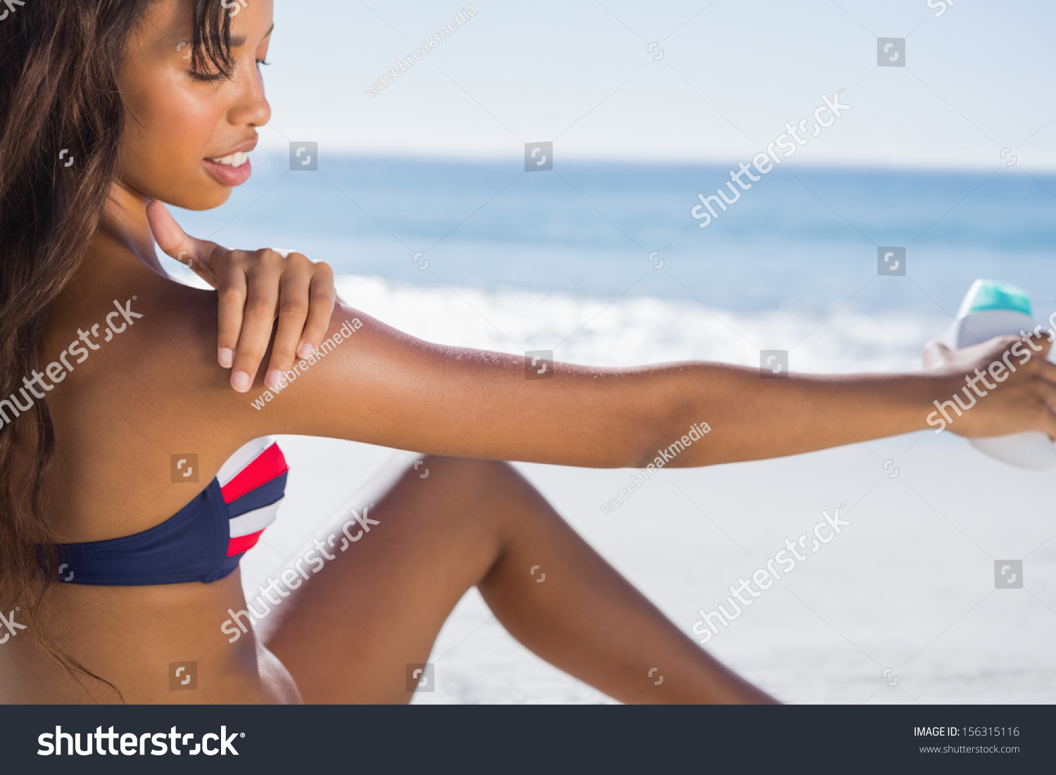 Sexy Woman Bikini Applying Sun Cream库存照片156315116 Shutterstock