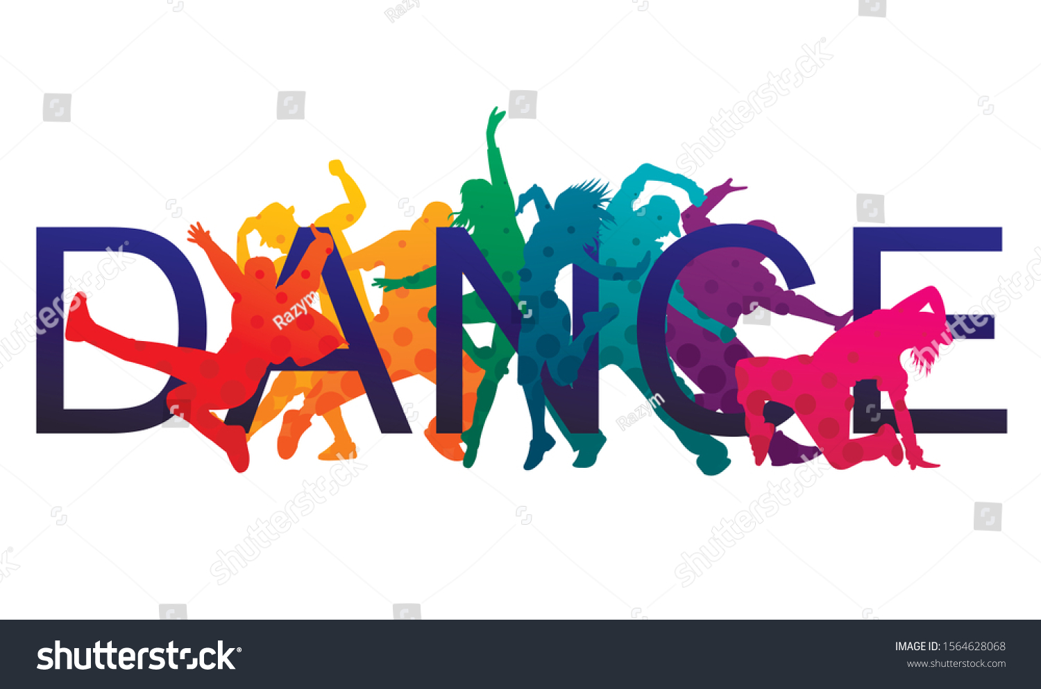 Detailed Vector Illustration Silhouettes Expressive Dance Stock Vector