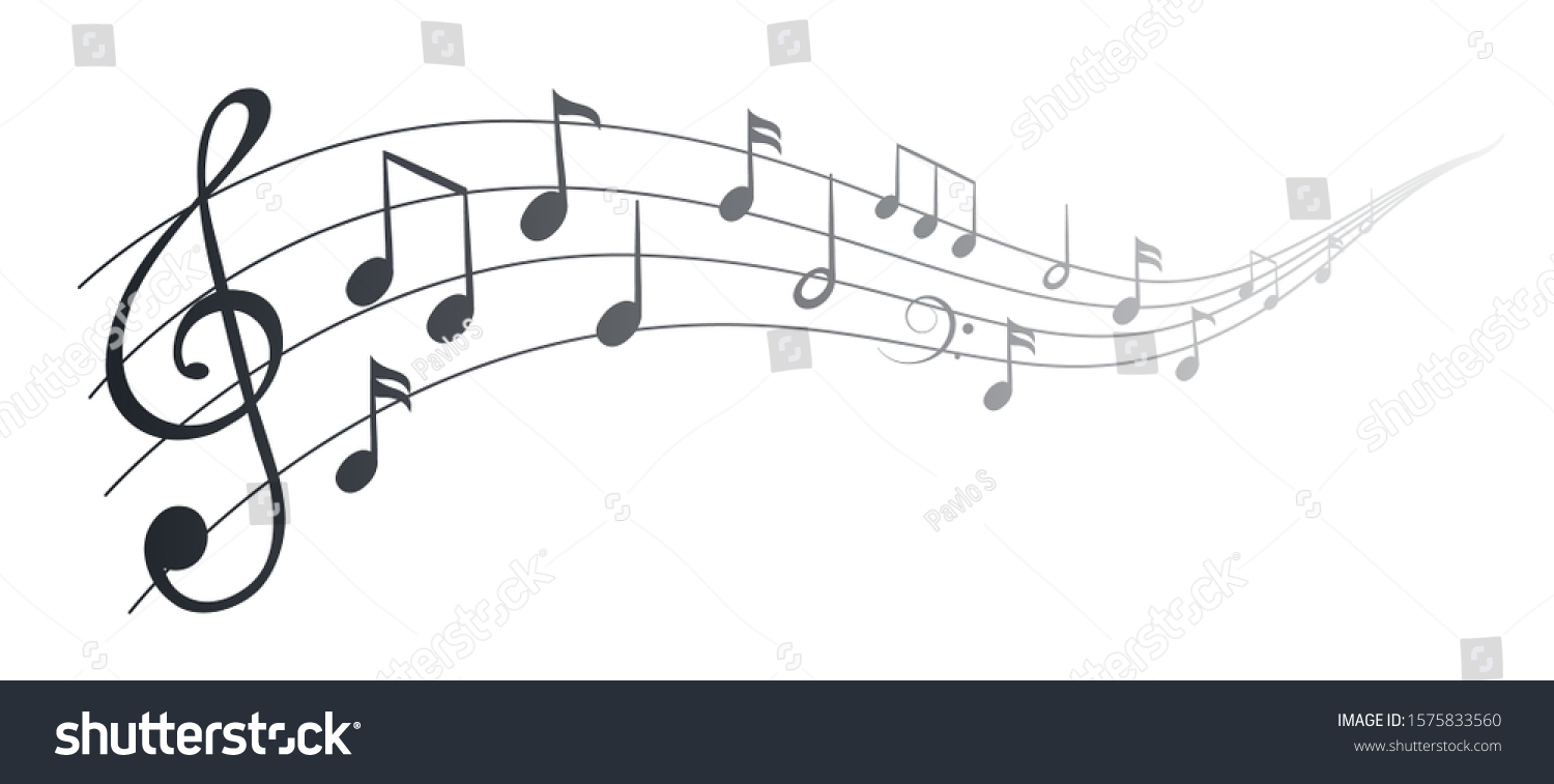 Music Notes Wave Group Musical Notes Stock Vector Royalty Free