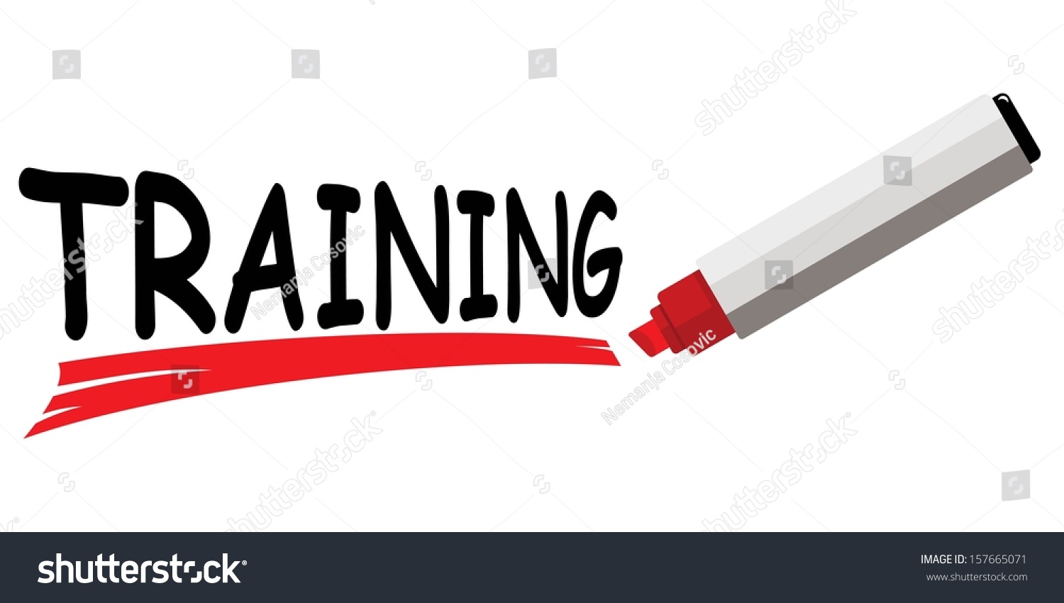 Red Marker Underlining Word Training Stock Vector Royalty Free