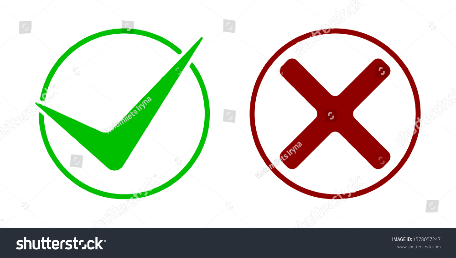 Check Marks Icons Green Right Red Image Vectorielle De Stock Libre