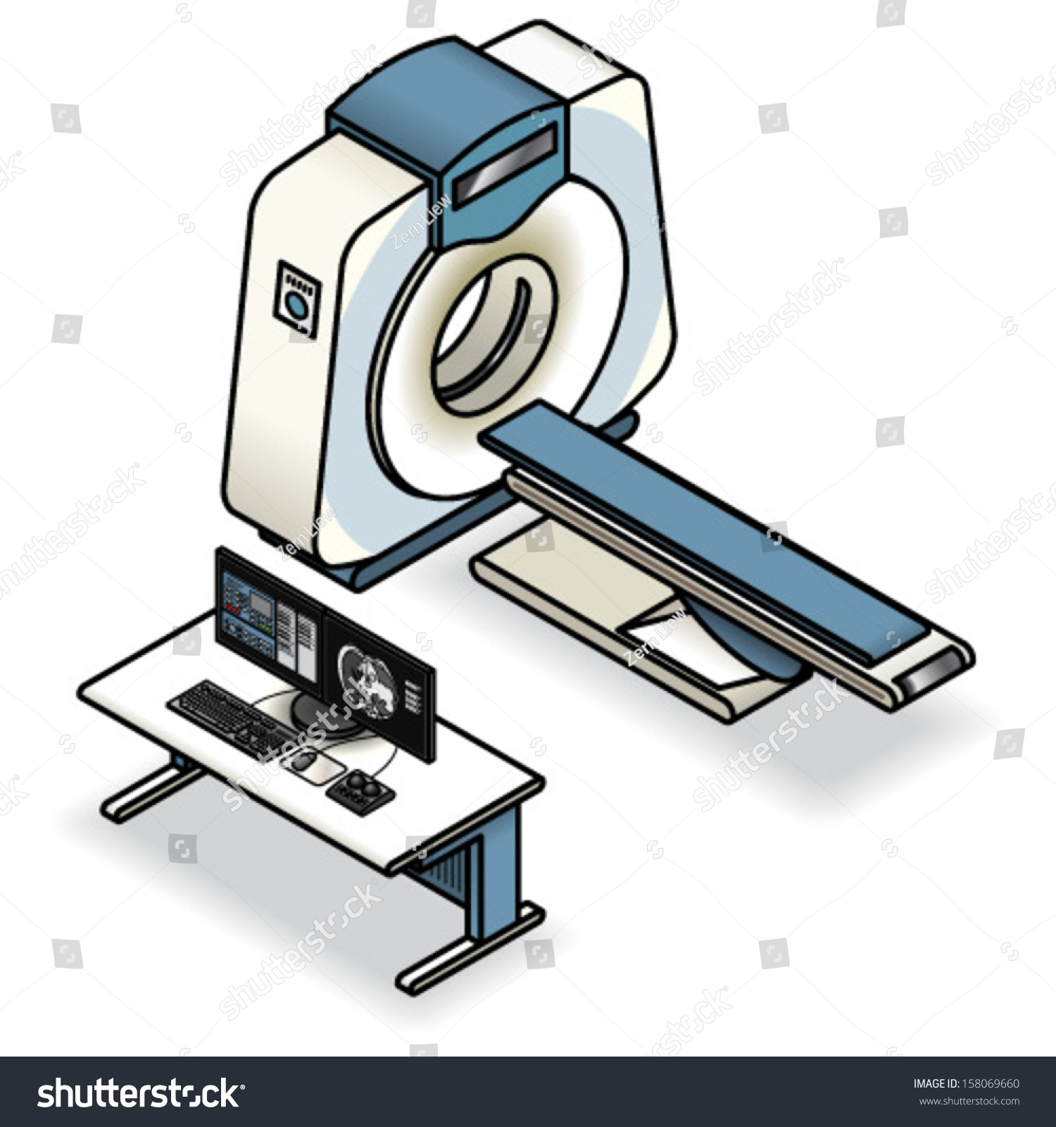 Ct Cat Mri Scanner Platform Workstationのベクター画像素材ロイヤリティフリー 158069660