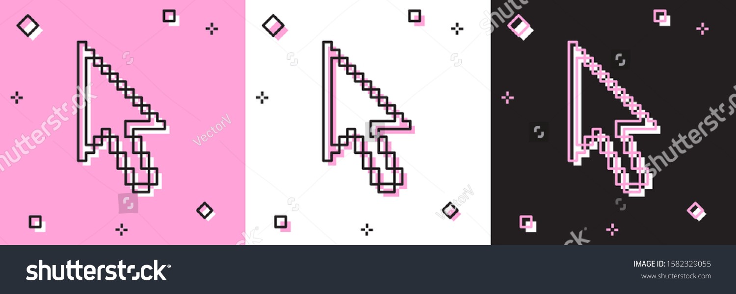 Set Pixel Arrow Cursor Icon Isolated Stock Vector Royalty Free