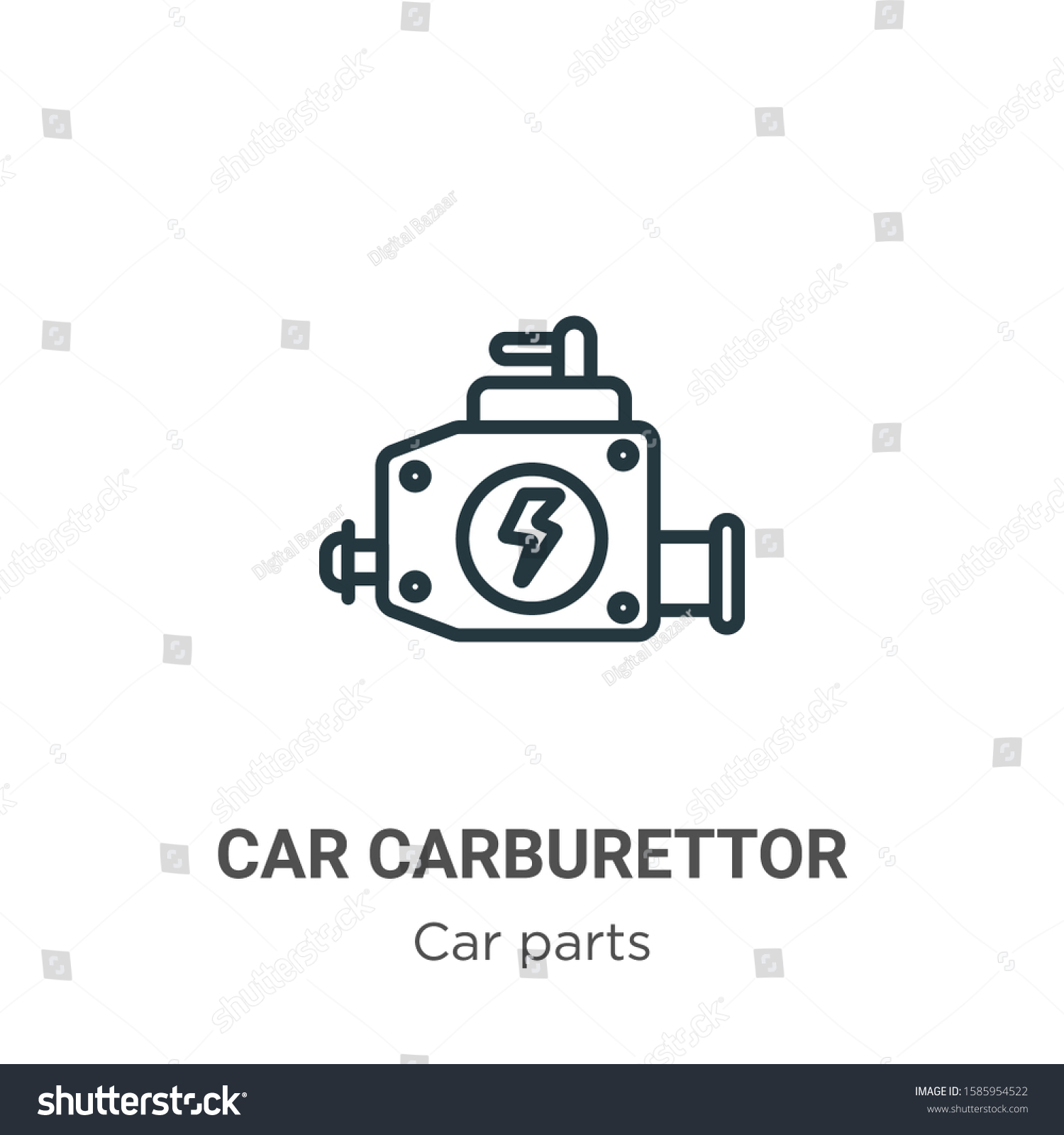 Car Carburettor Outline Vector Icon Thin Stock Vector Royalty Free