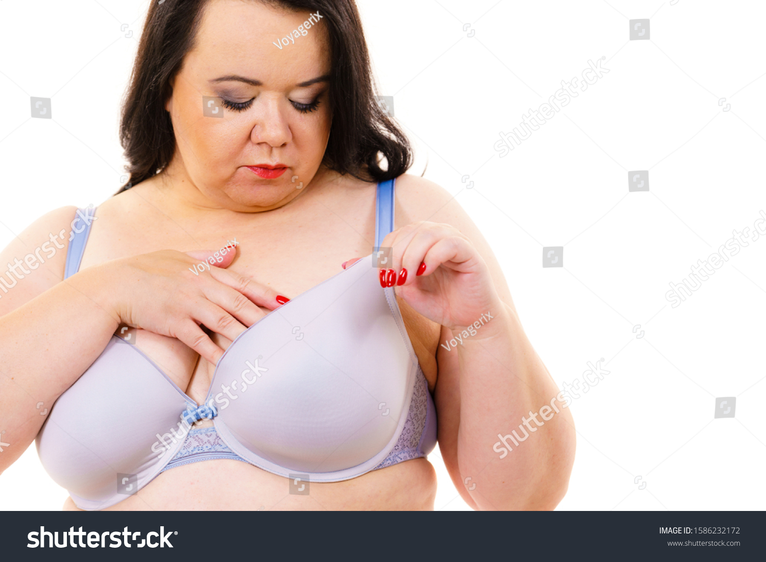 Plus Size Fat Mature Woman Wearing Stock Photo 1586232172 Shutterstock