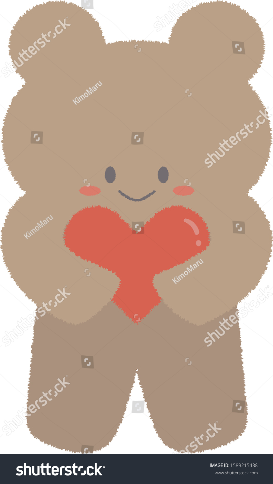 Teddy Bear Hugging Heart Stock Vector Royalty Free