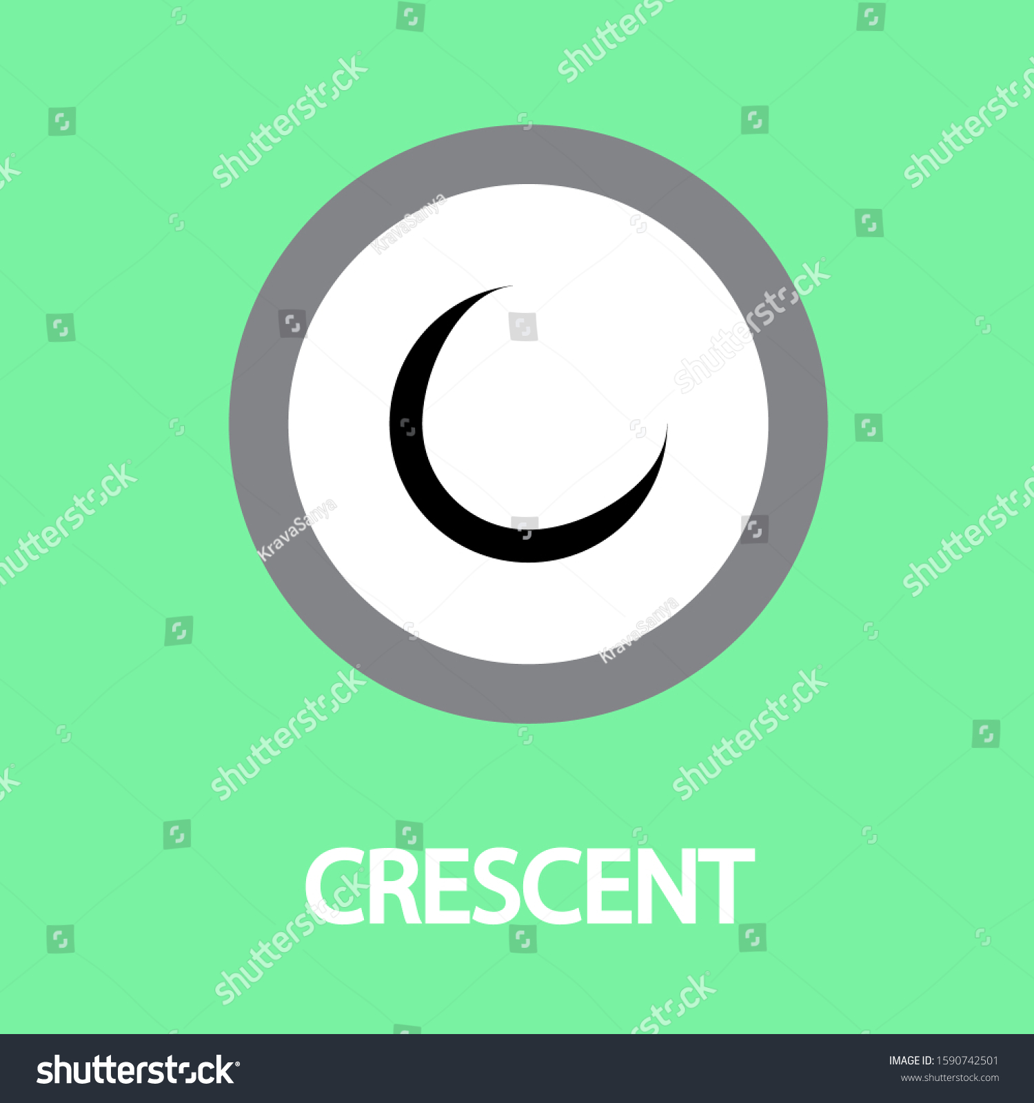 Crescent Moon Silhouette Vector Symbol Icon Stock Vector Royalty Free