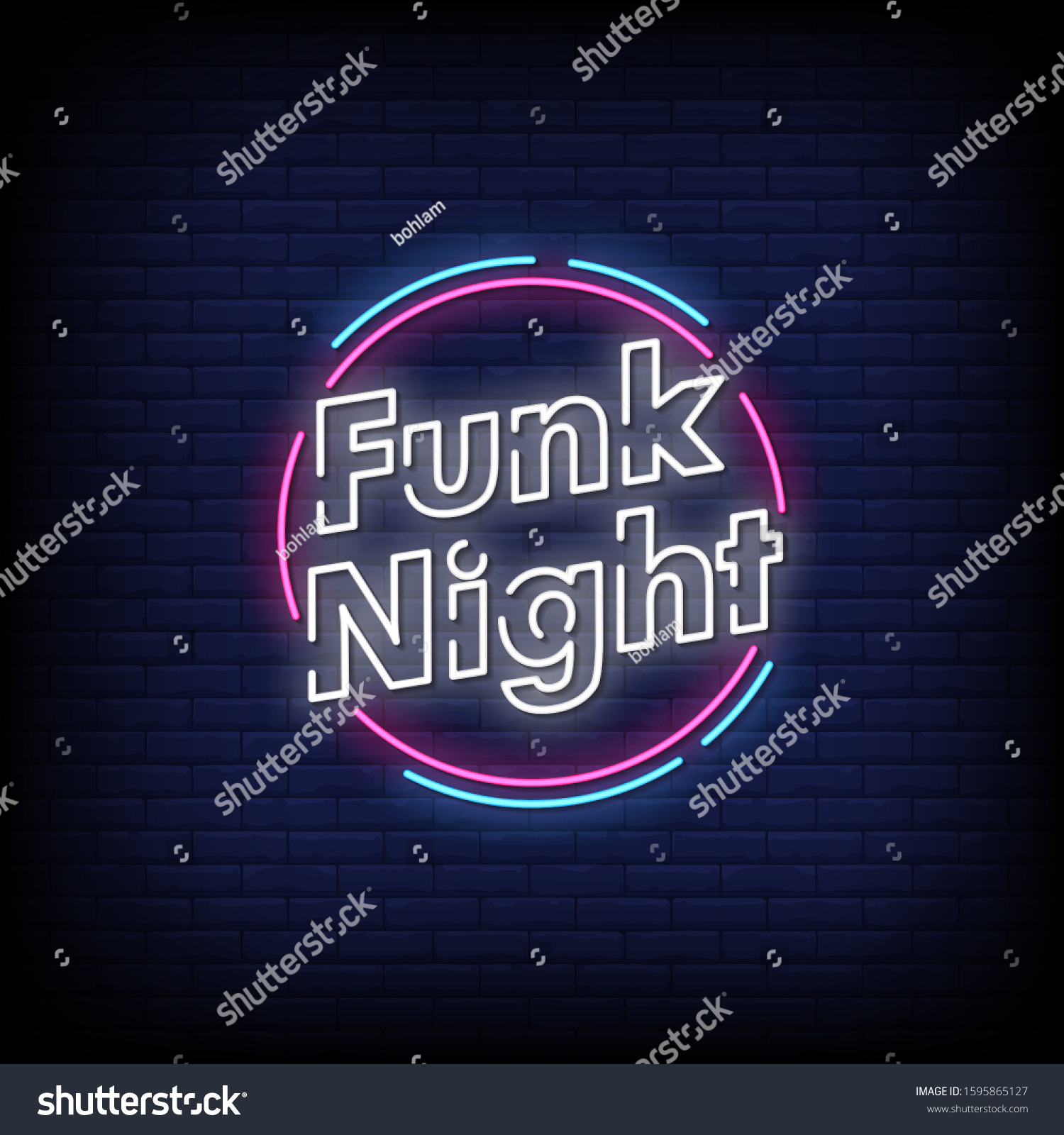 Funk Night Neon Signs Style Text Vector De Stock Libre De Regal As