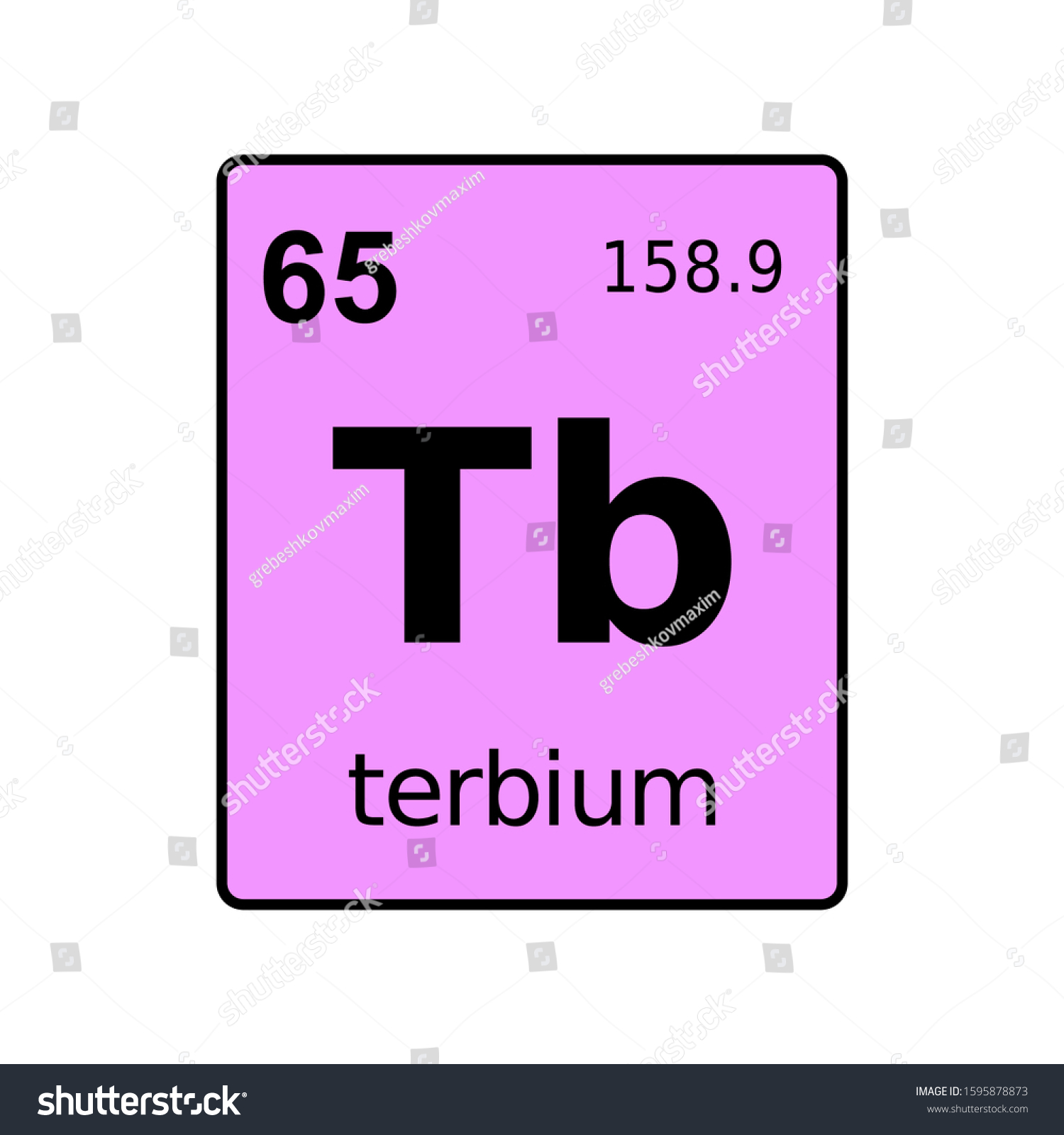 Terbium Chemical Element Periodic Table Sign Stock Vector Royalty Free