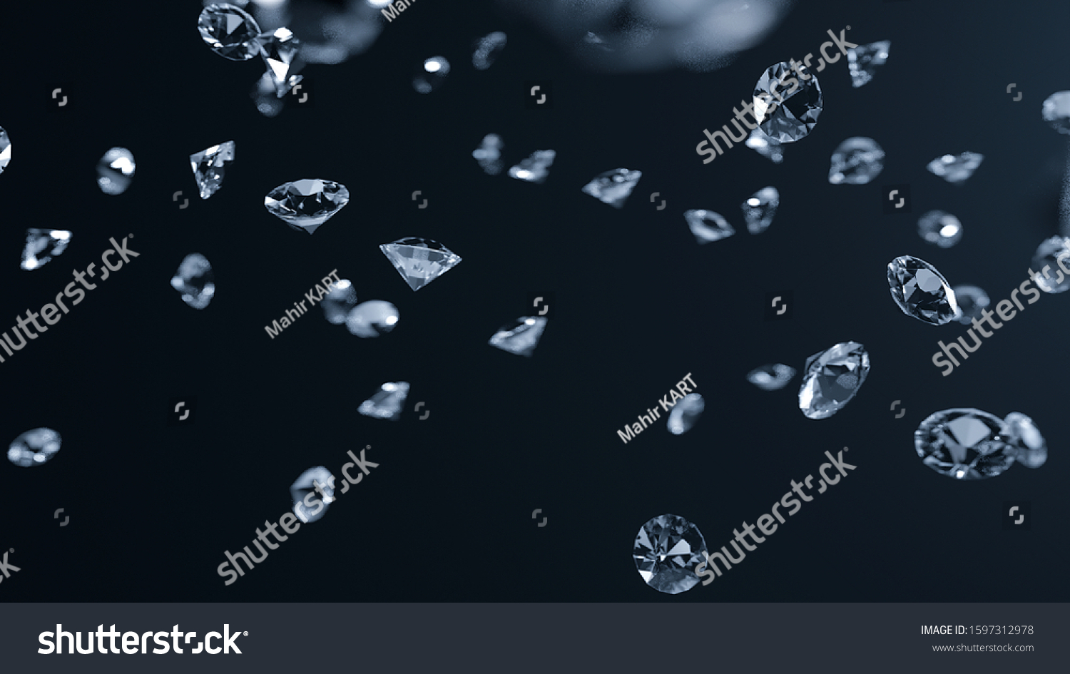 Lots Shiny Diamonds Falling On Grey Stock Illustration 1597312978