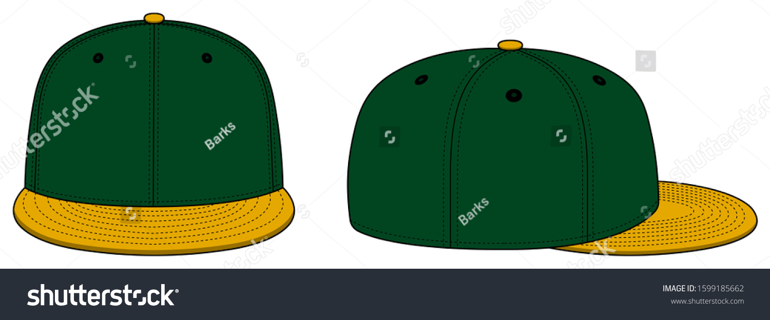 Baseball Cap Template Vector Illustration Green Vector De Stock Libre