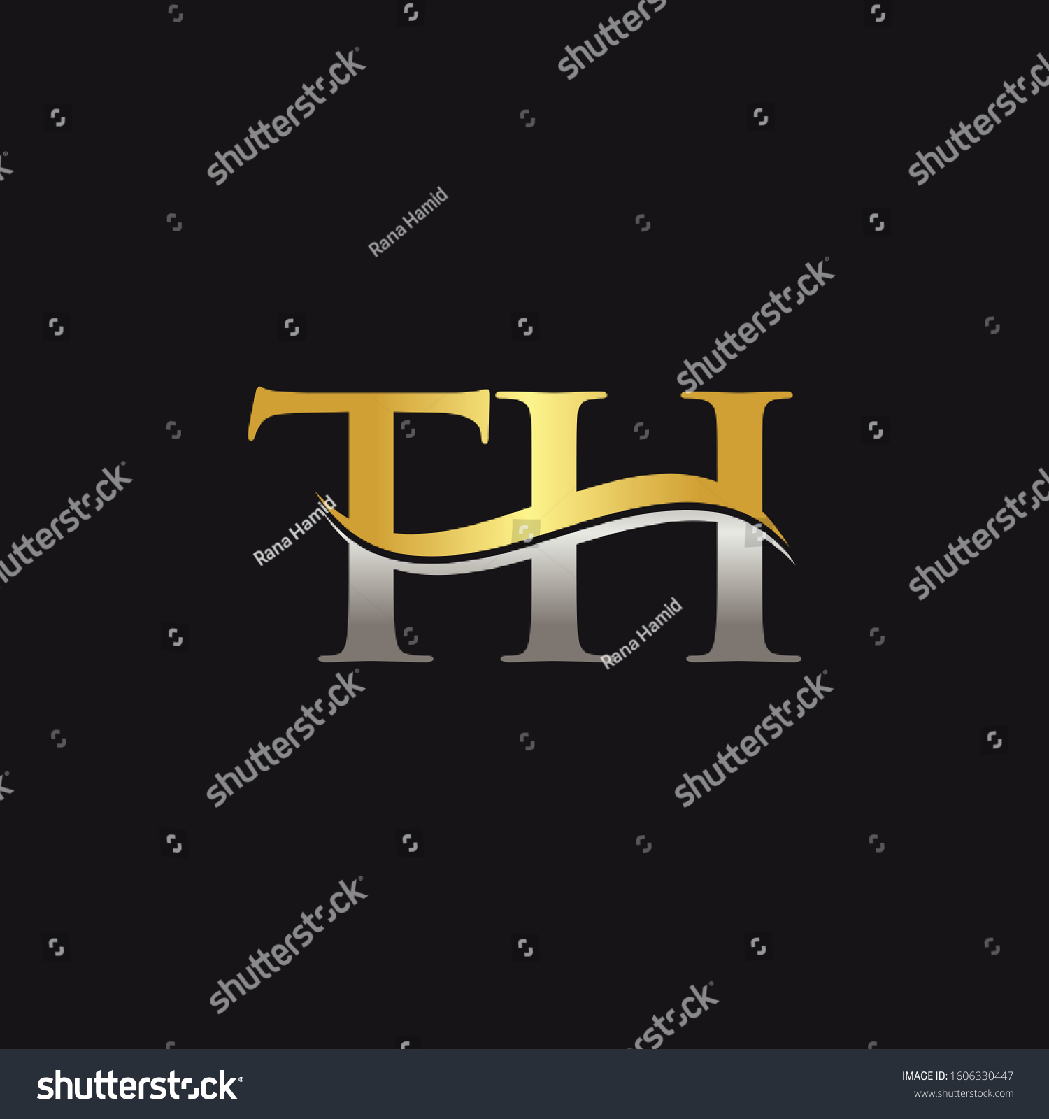 Gold Silver Letter Th Logo Design Stock Vector Royalty Free