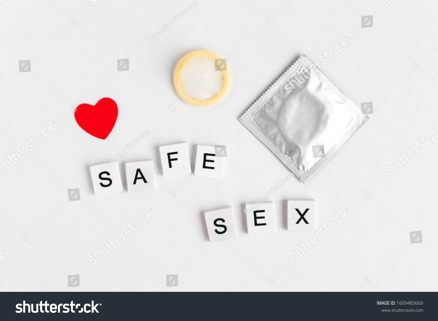 Inscription Safe Sex Condom Red Heart Stock Photo Shutterstock