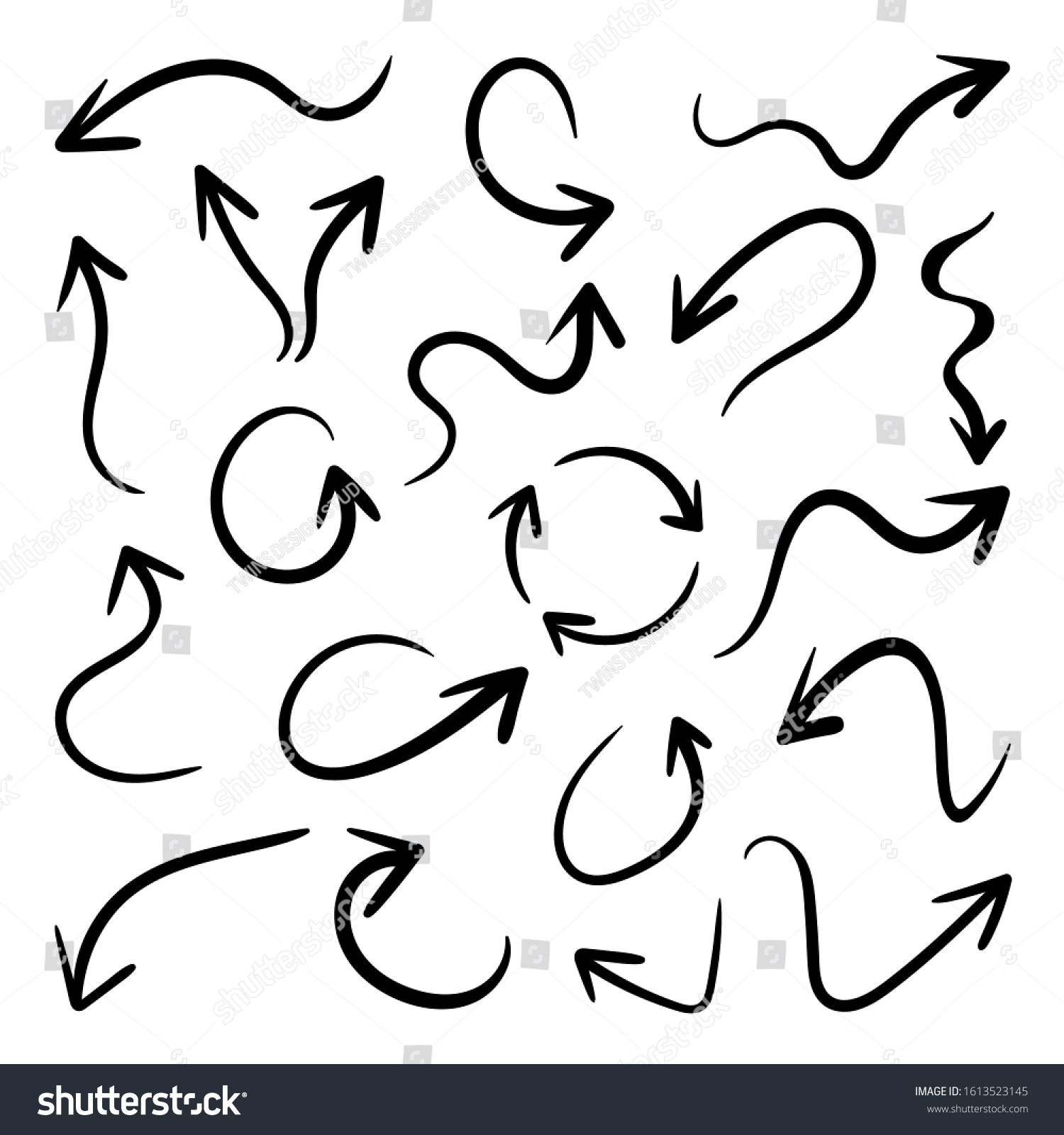 Hand Drawn Arrow Vector Icons Set Stock Vector Royalty Free