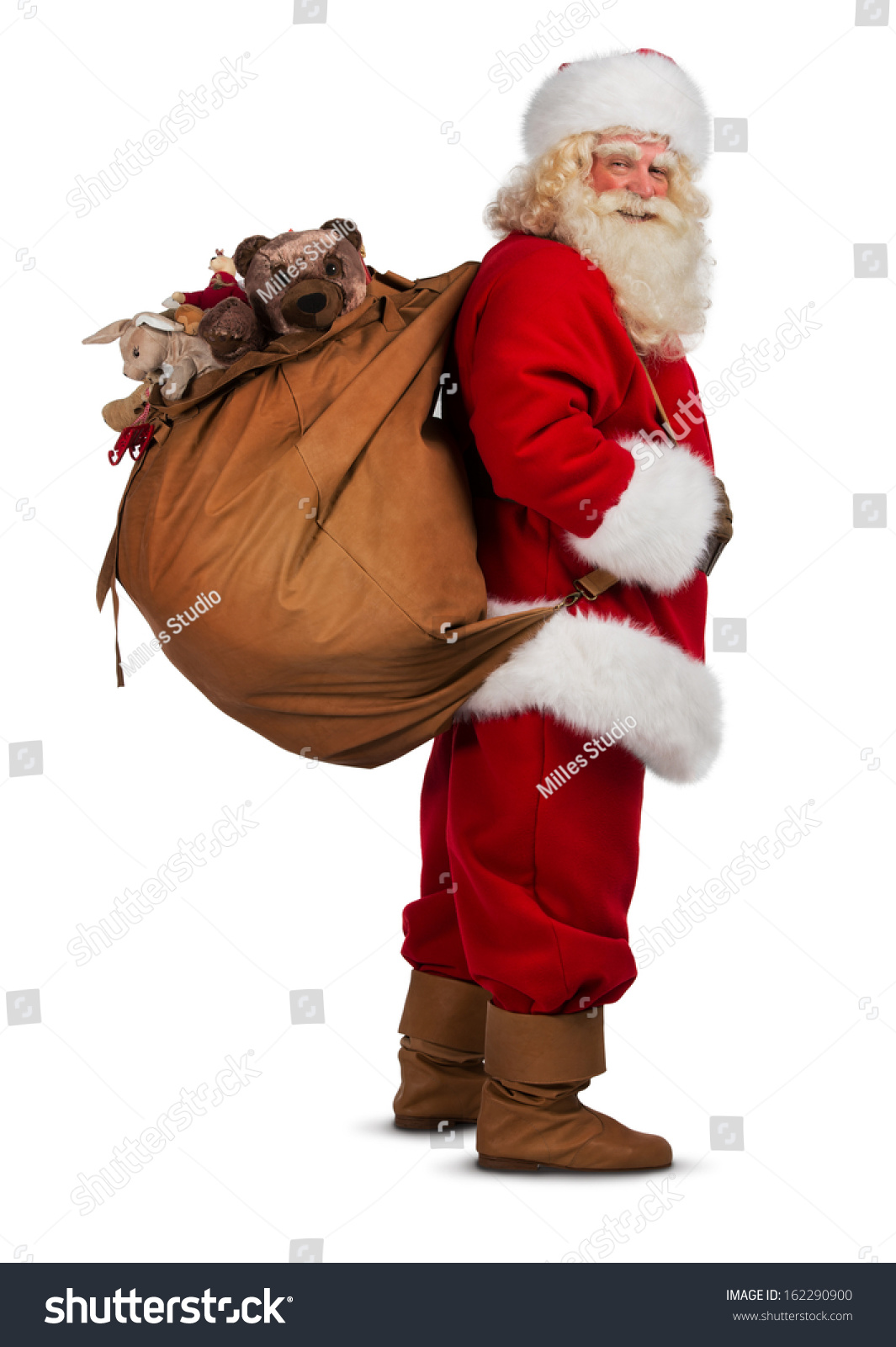 Real Santa Claus Carrying Big Bag Stock Photo 162290900 Shutterstock