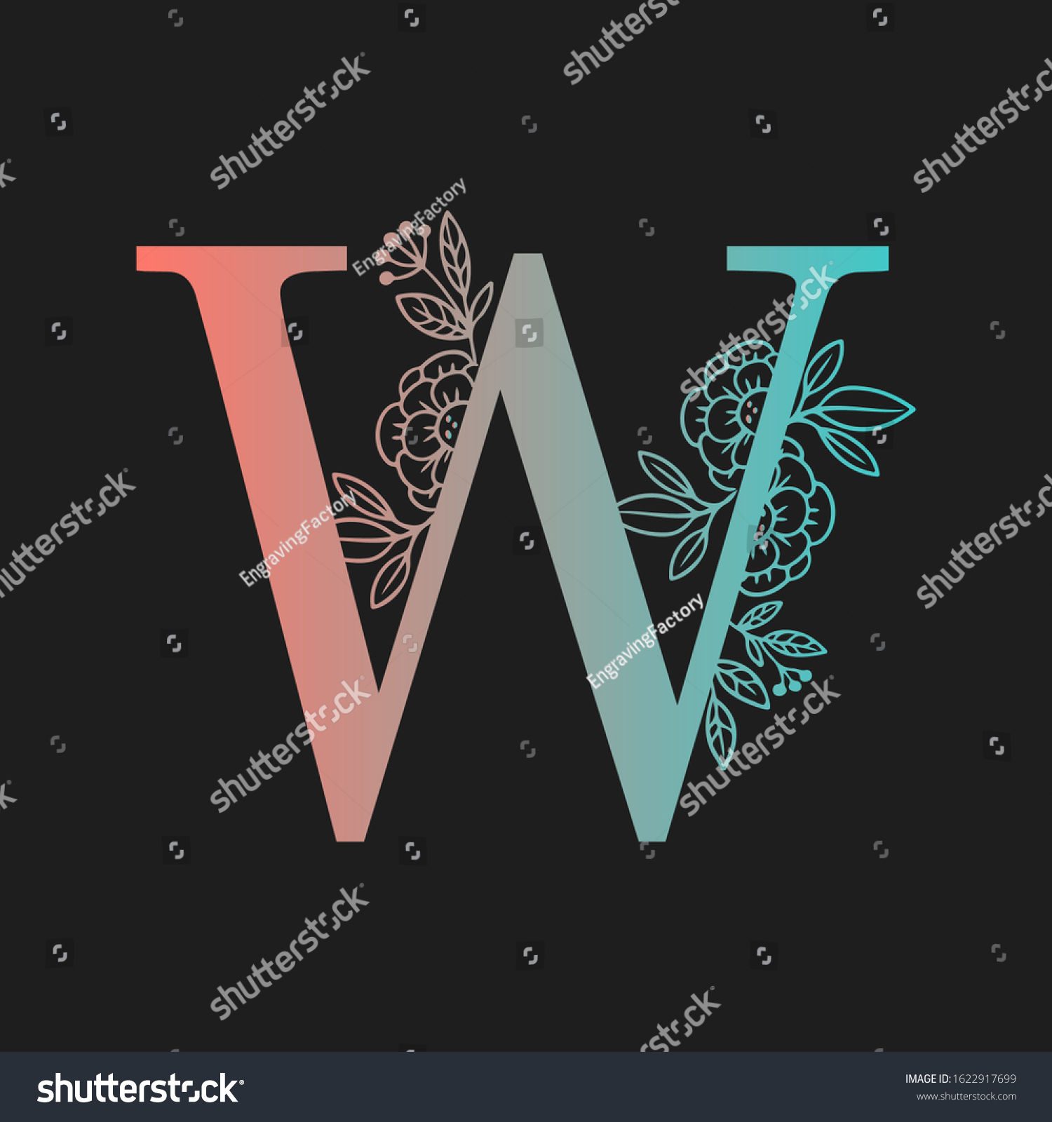 Letter Floral Vector Hand Drawn Flowered Stock Vector Royalty Free