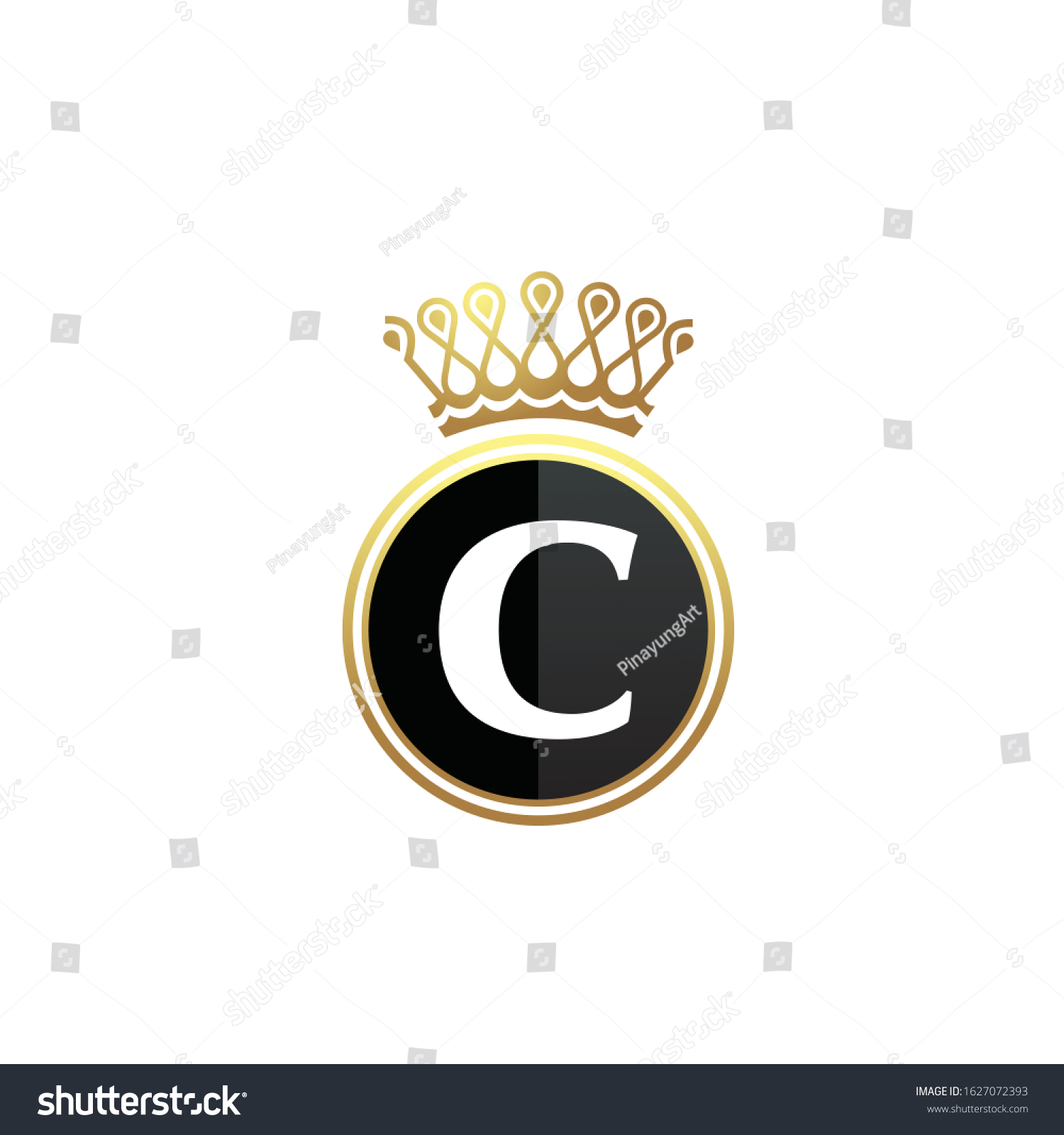 Letter C Royal Crown Luxury Logo Stock Vector Royalty Free