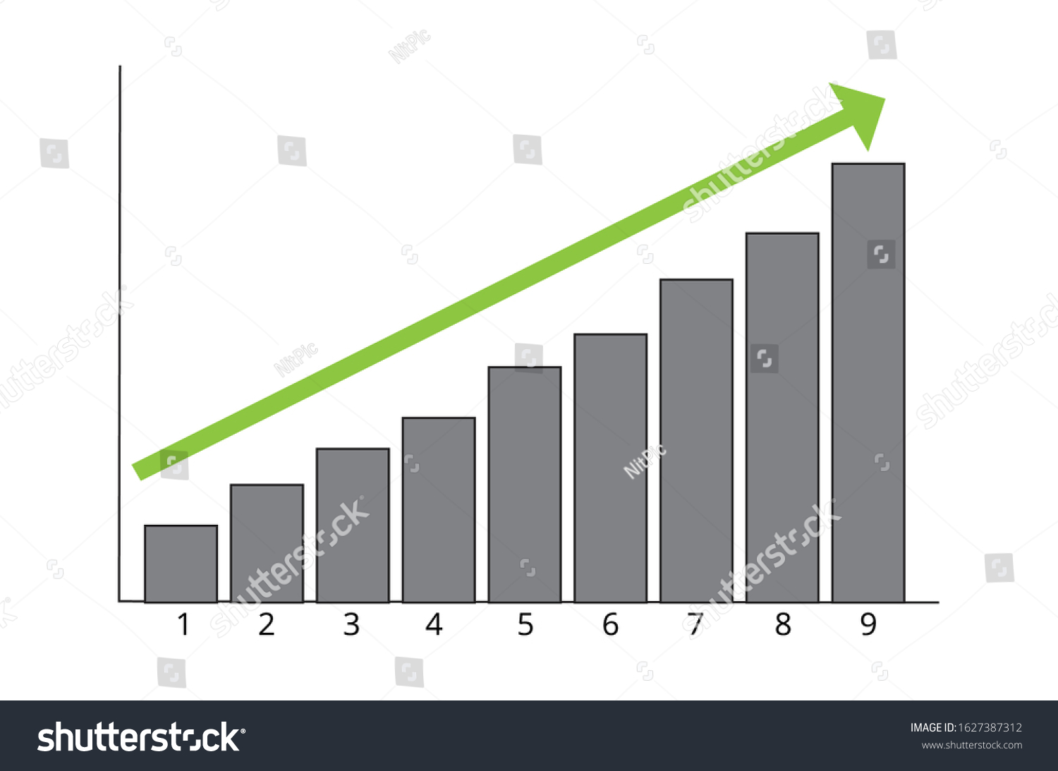 Business Graph Rising Arrow Progress Chart Stock Vector Royalty Free