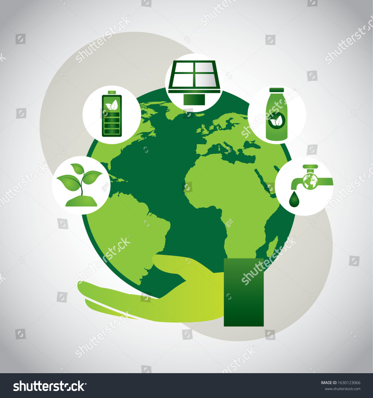 Eco Friendly Poster Earth Planet Set Stock Vector Royalty Free