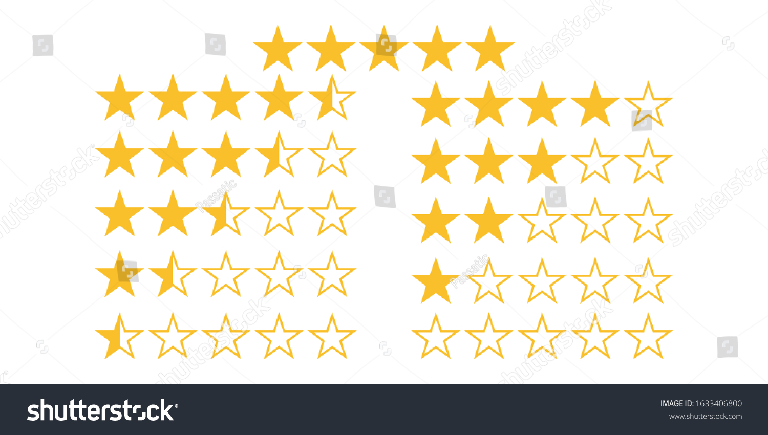 Five Star Vector Illustration Quality Rating Stock Vector Royalty Free