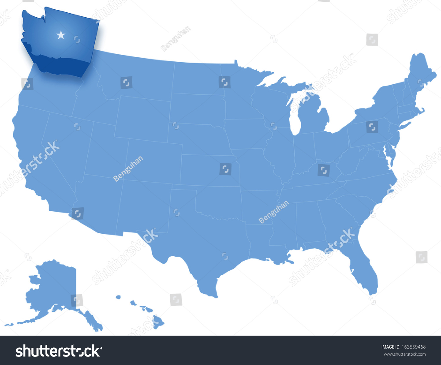 Political Map United States All States Stock Vector Royalty Free