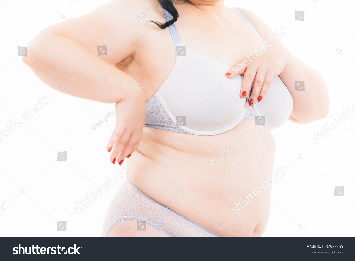 Plus Size Woman Belly Fat Lingerie Stock Photo Shutterstock