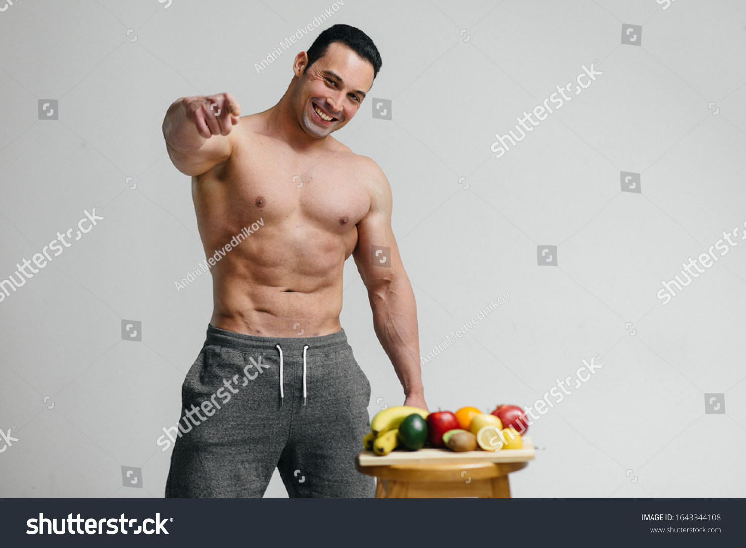 Sexy Vegan Guy Naked Torso Posing Shutterstock