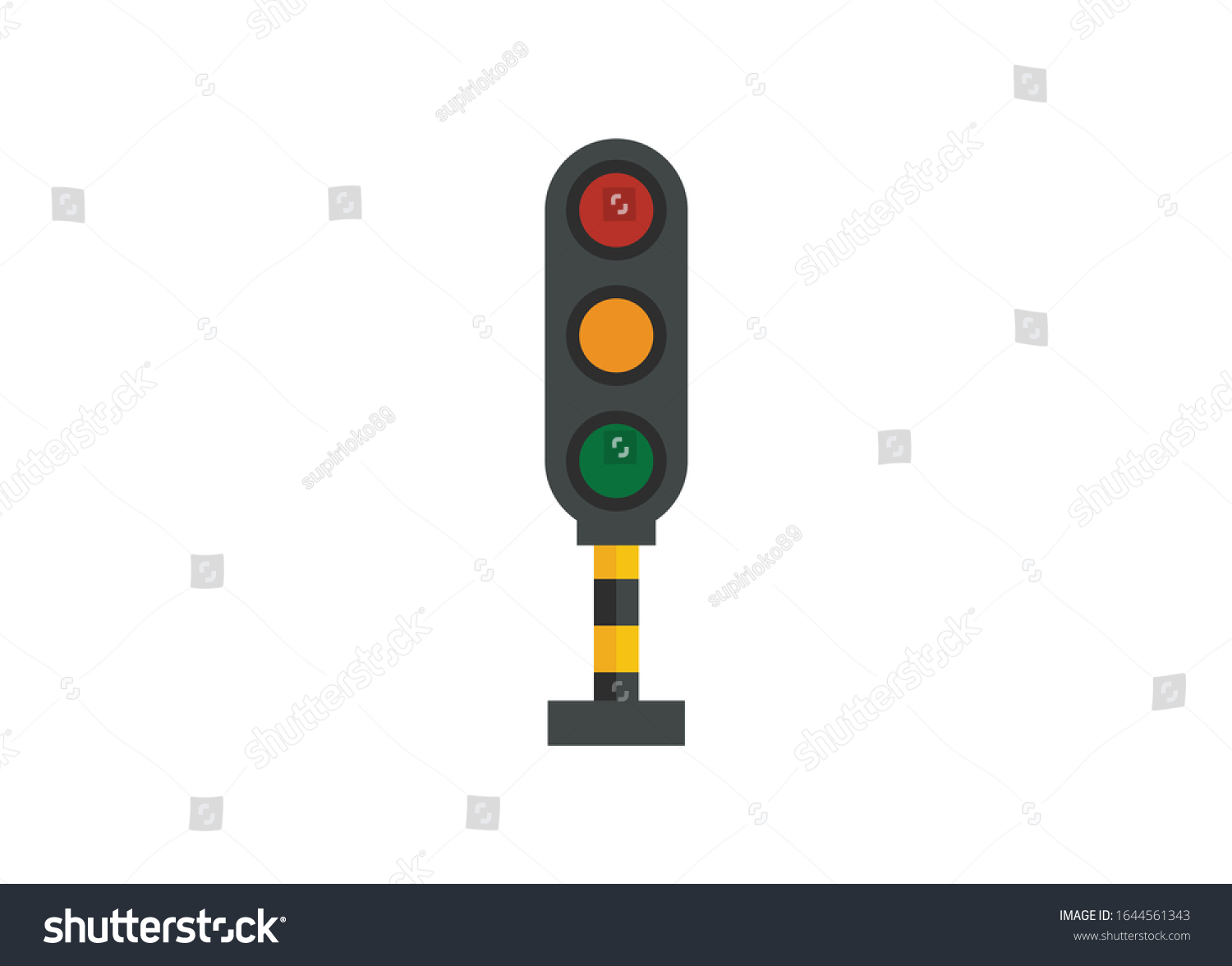 Traffic Light Simple Flat Illustration Stock Vector Royalty Free