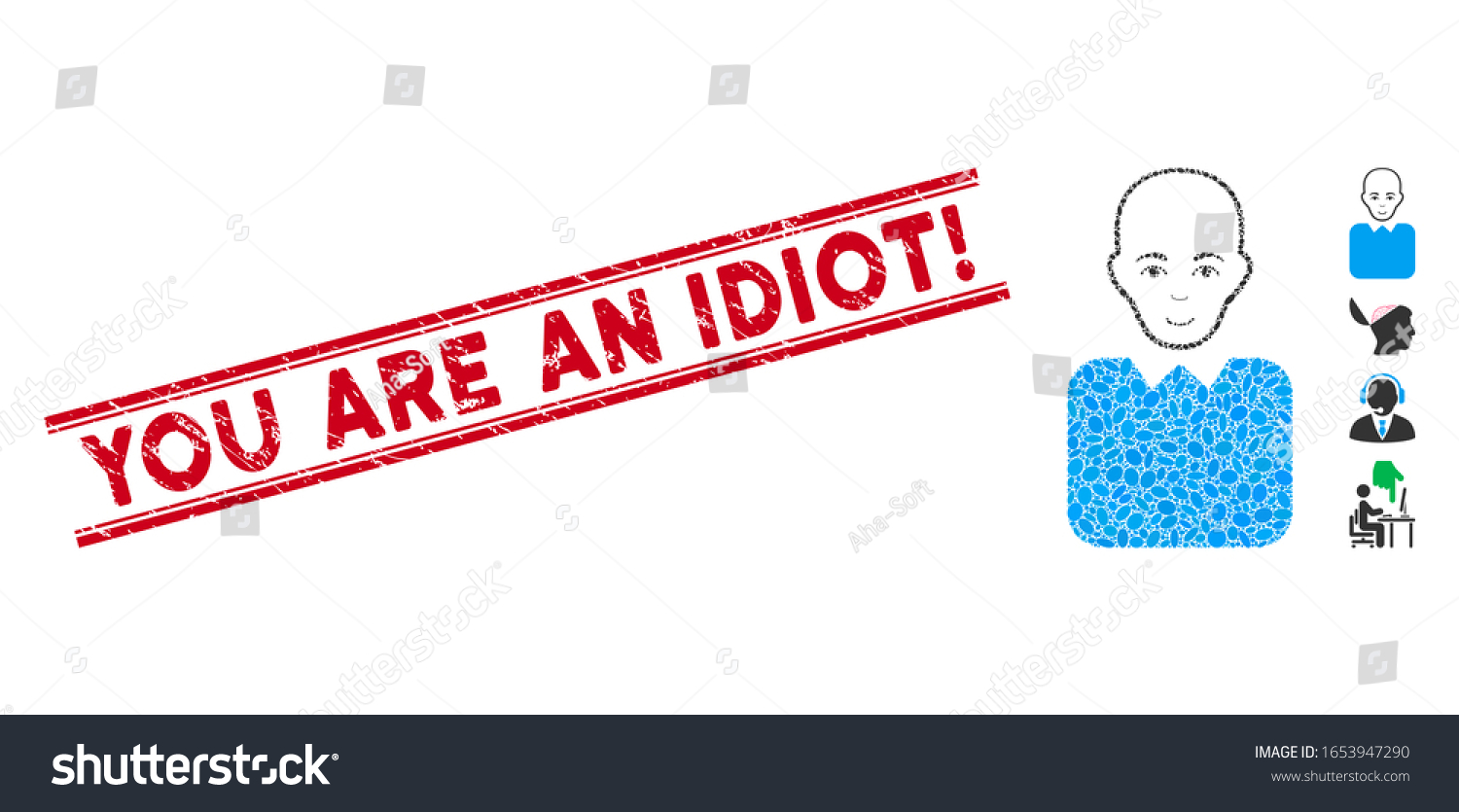 Distressed Red Stamp Seal You Idiot Stock Vector Royalty Free