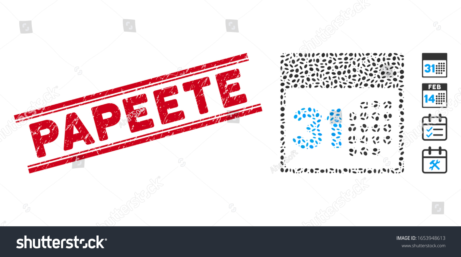 Distressed Red Stamp Seal Papeete Caption Stock Vector Royalty Free