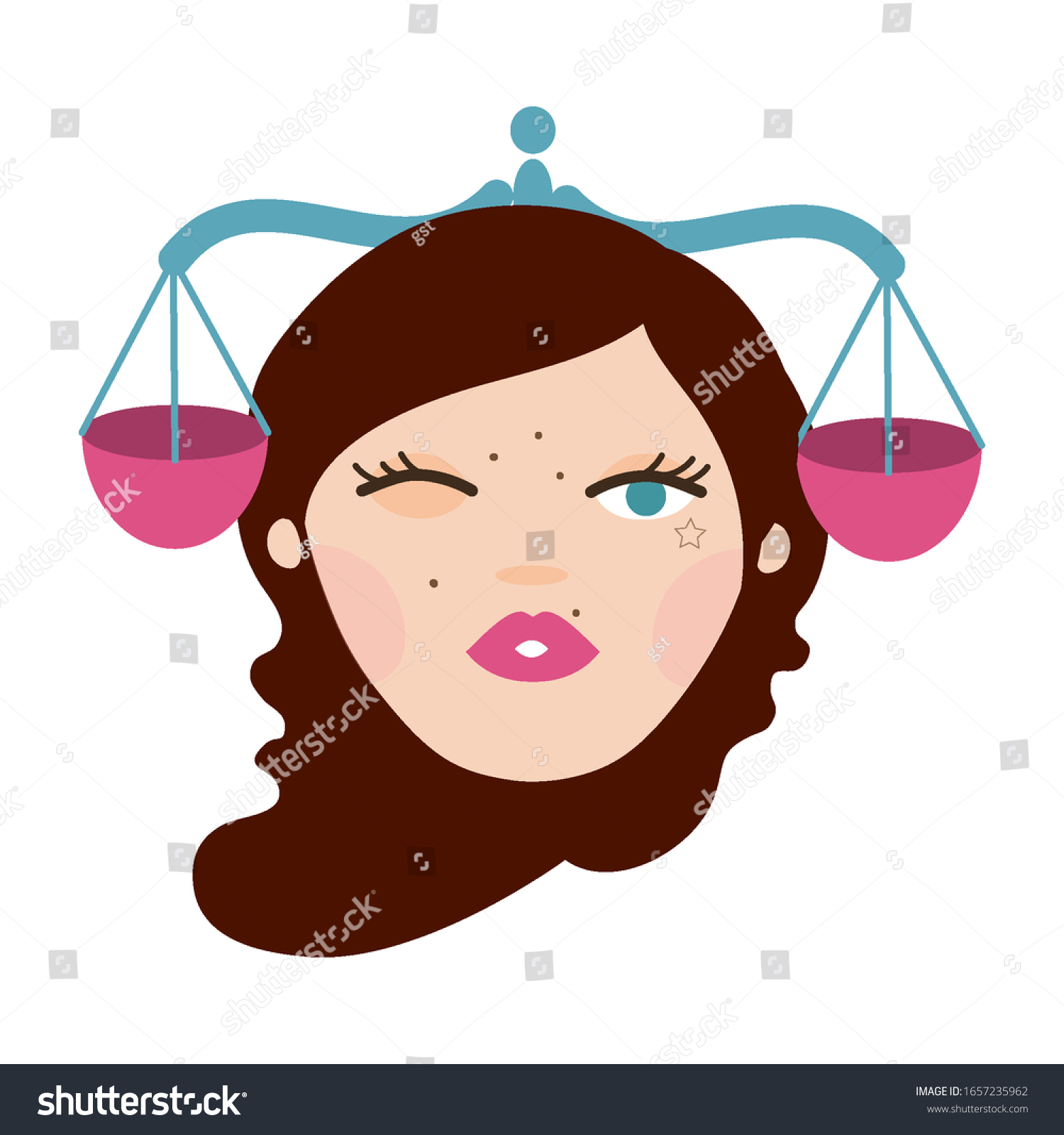 Beautiful Woman Libra Zodiac Sign Vector Stock Vector Royalty Free