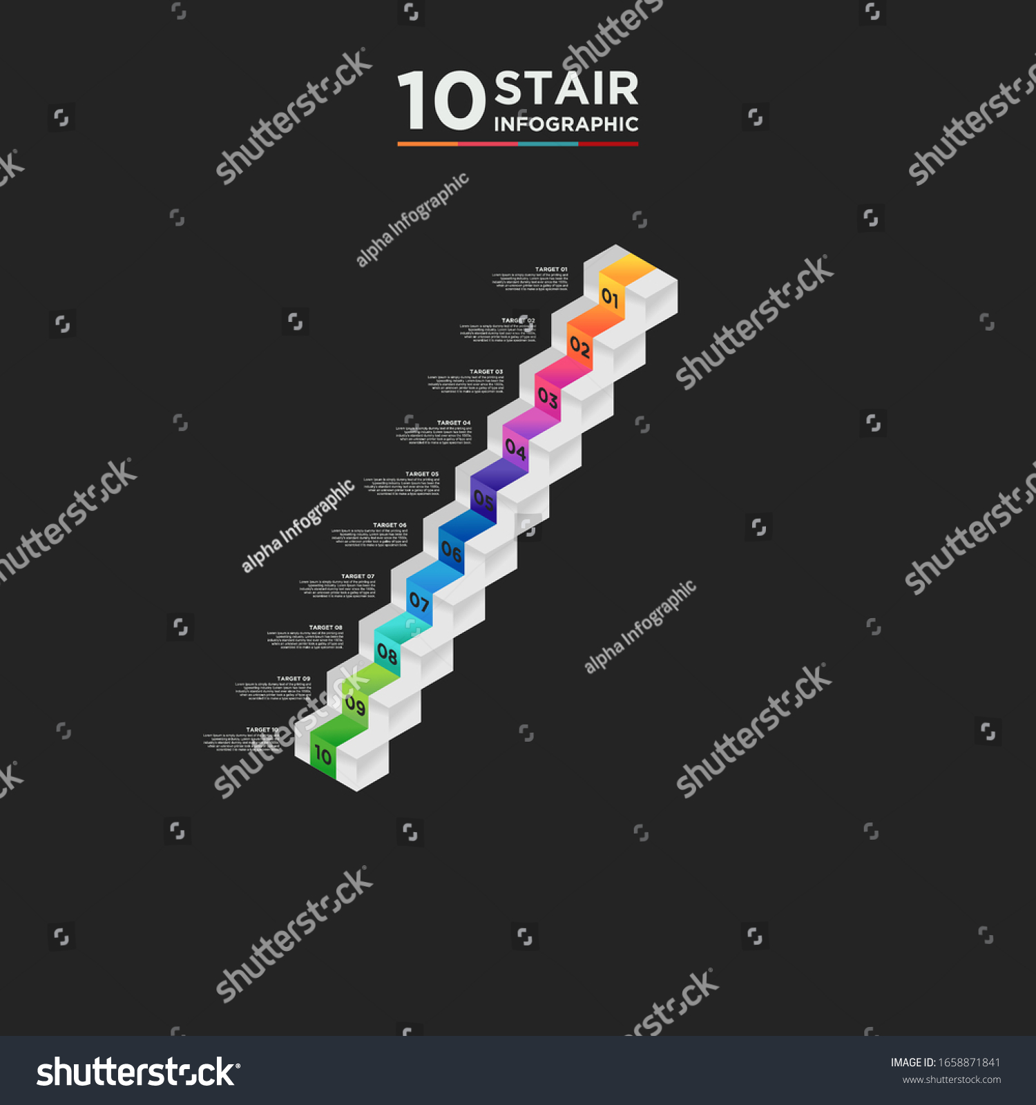 Stair Step Timeline Infographic Element Stock Vector Royalty Free