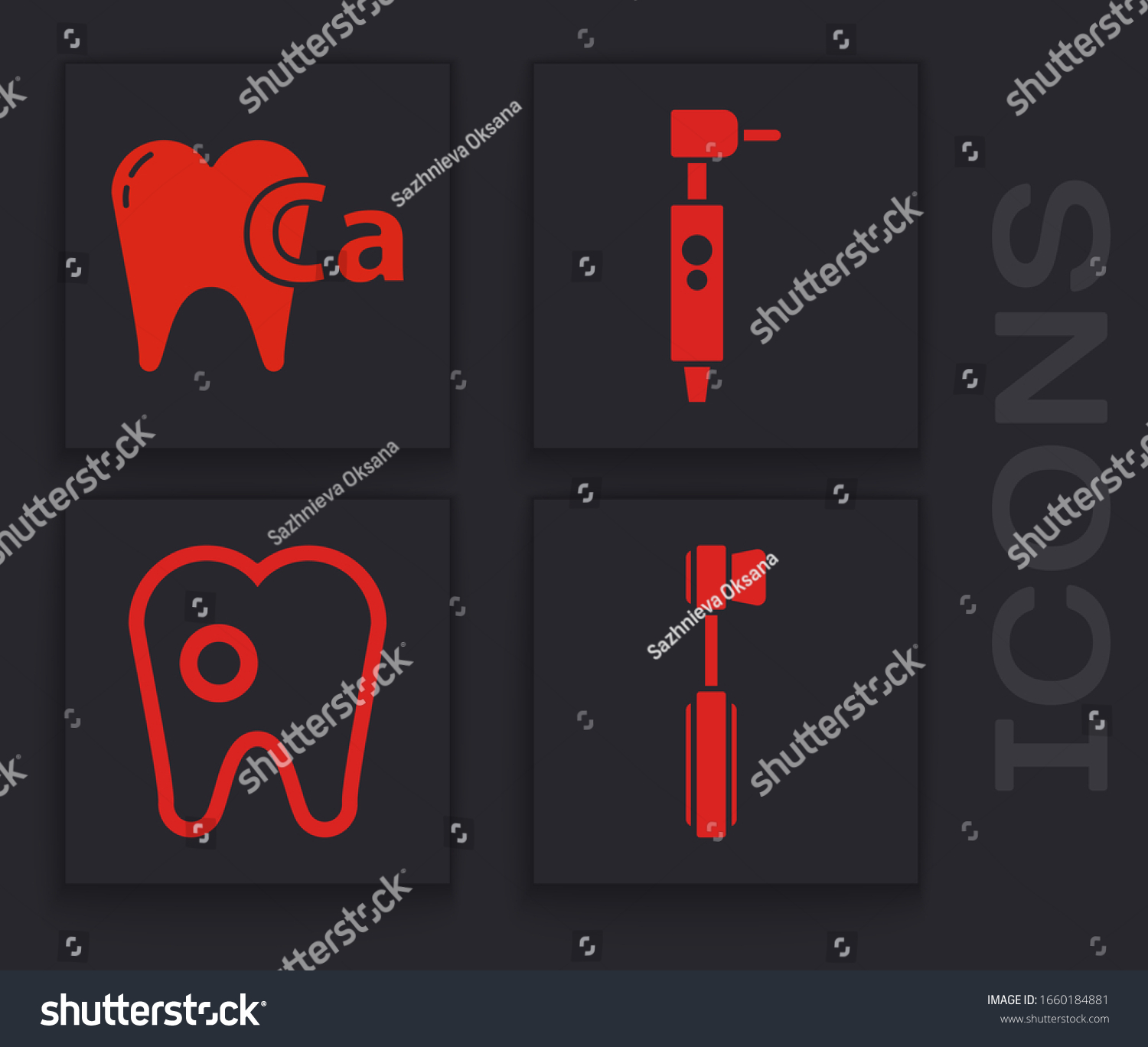 Set Toothbrush Calcium Tooth Tooth Drill Stock Vector Royalty Free