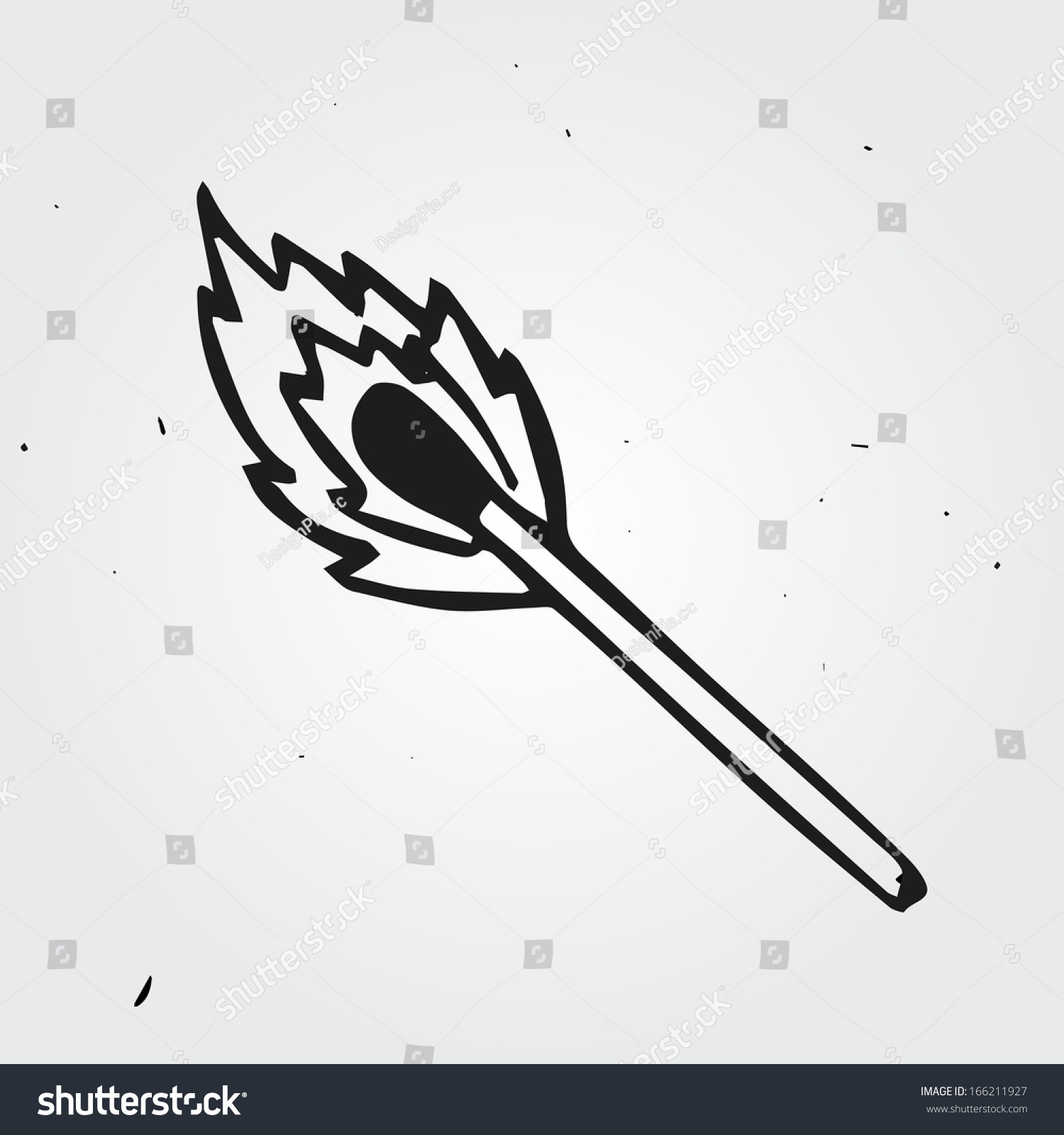 Cartoon Burning Match Hand Drawn Stock Vector Royalty Free