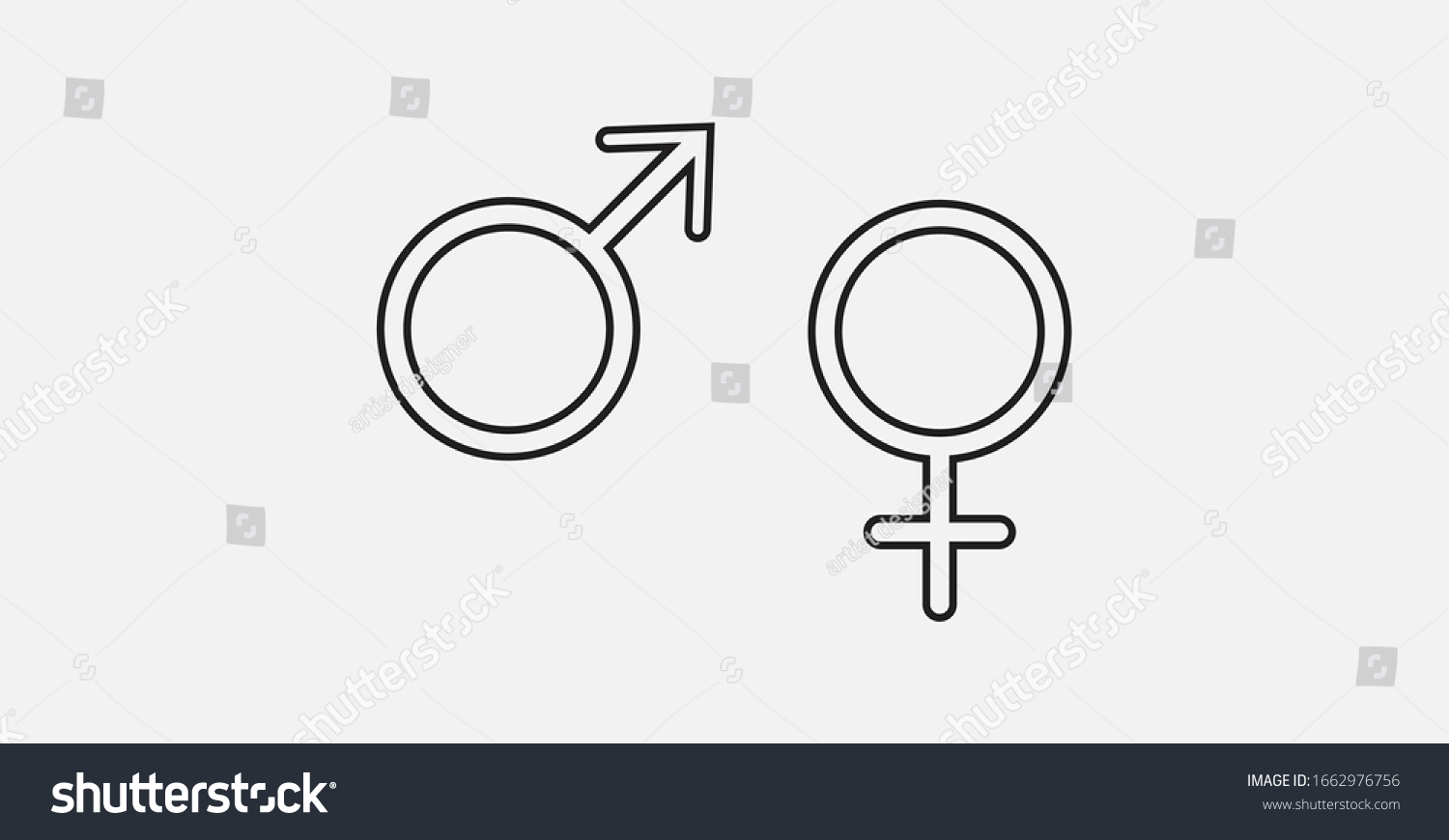 Gender Icon Female Male Sex Icon Stock Vector Royalty Free 1662976756